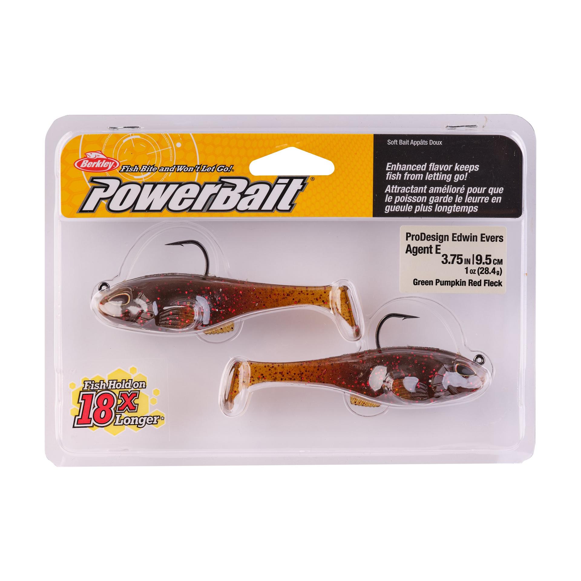 PowerBaitAgentE GreenPumpkinRedFleck 3.75in 1oz PKG | Berkley Fishing