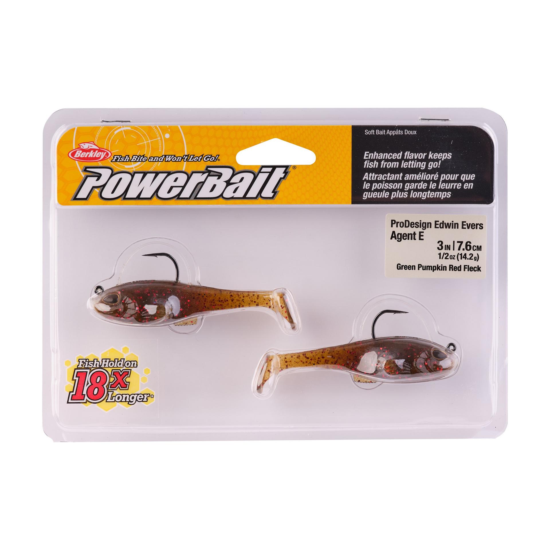 PowerBaitAgentE GreenPumpkinRedFleck 3in 1 2oz PKG | Berkley Fishing