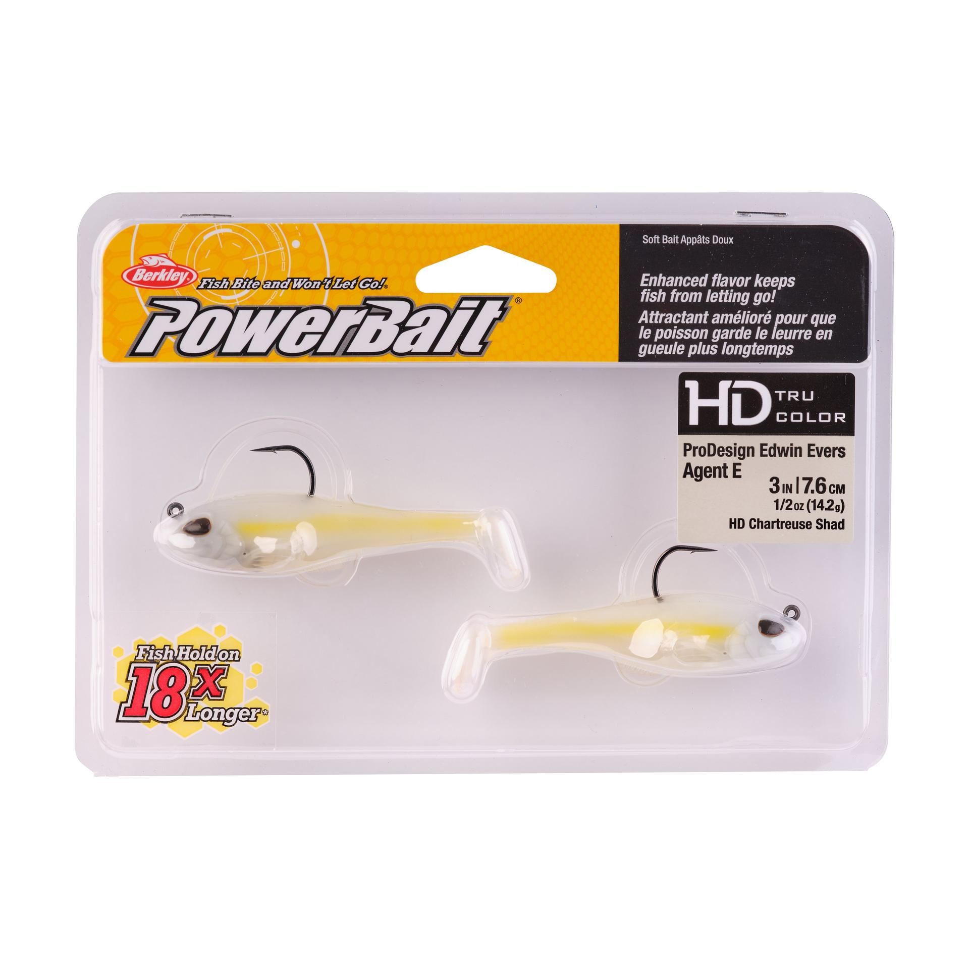 PowerBaitAgentE HDChartreuseShad 3in 1 2oz PKG | Berkley Fishing