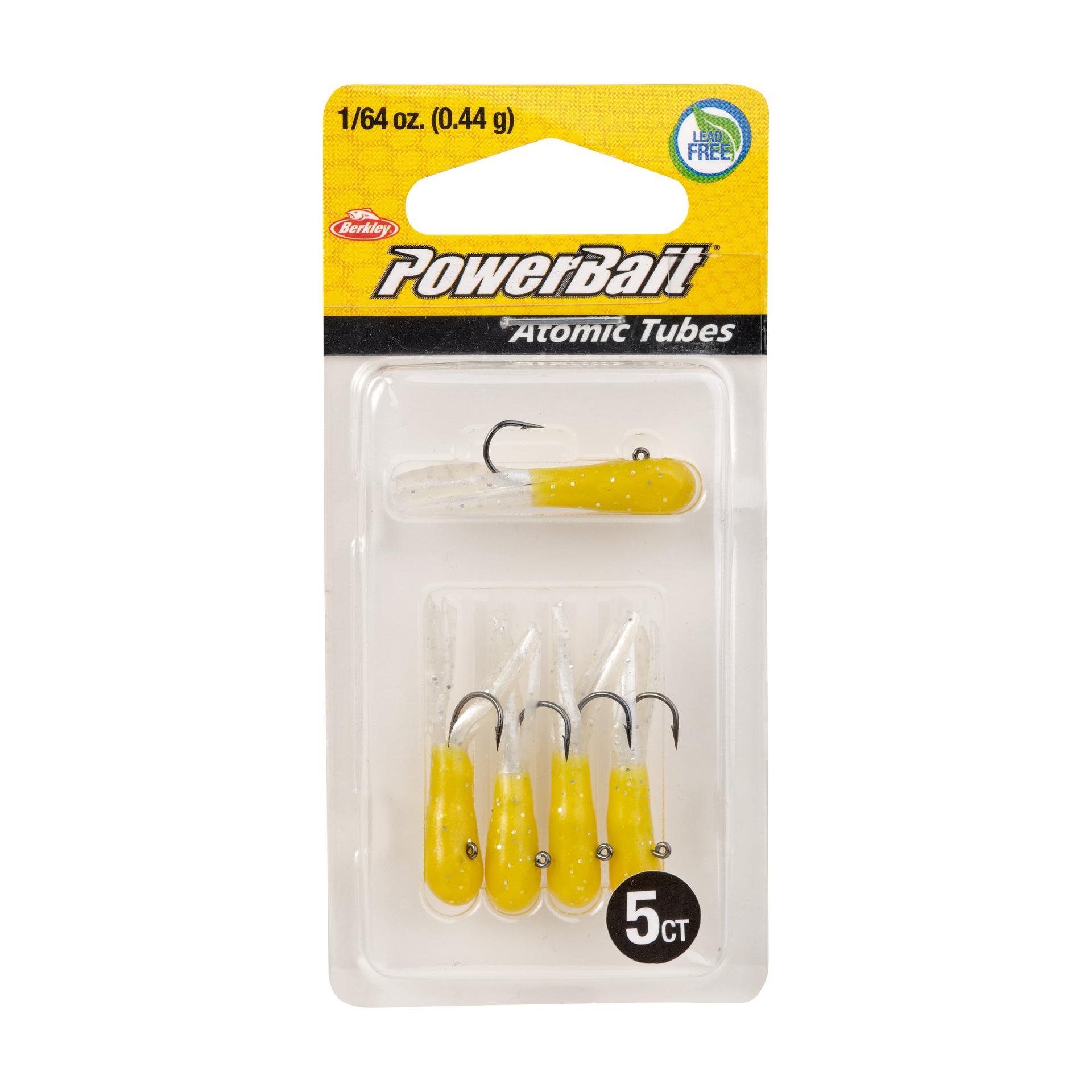 PowerBaitAtomicTubes YellowPearlSilverFleck 1 64oz PKG | Berkley Fishing