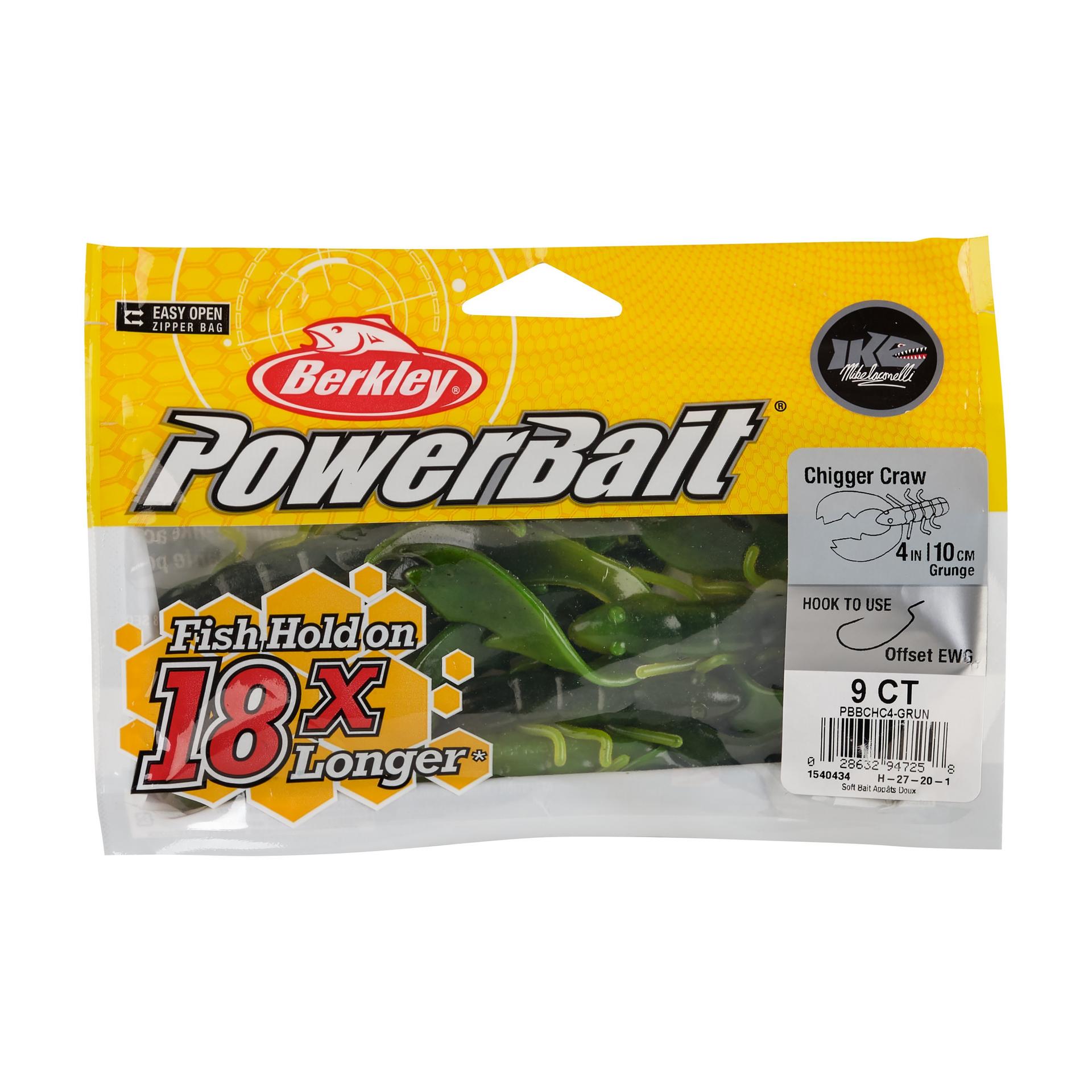 PowerBaitChiggerCraw Grunge 4in PKG | Berkley Fishing