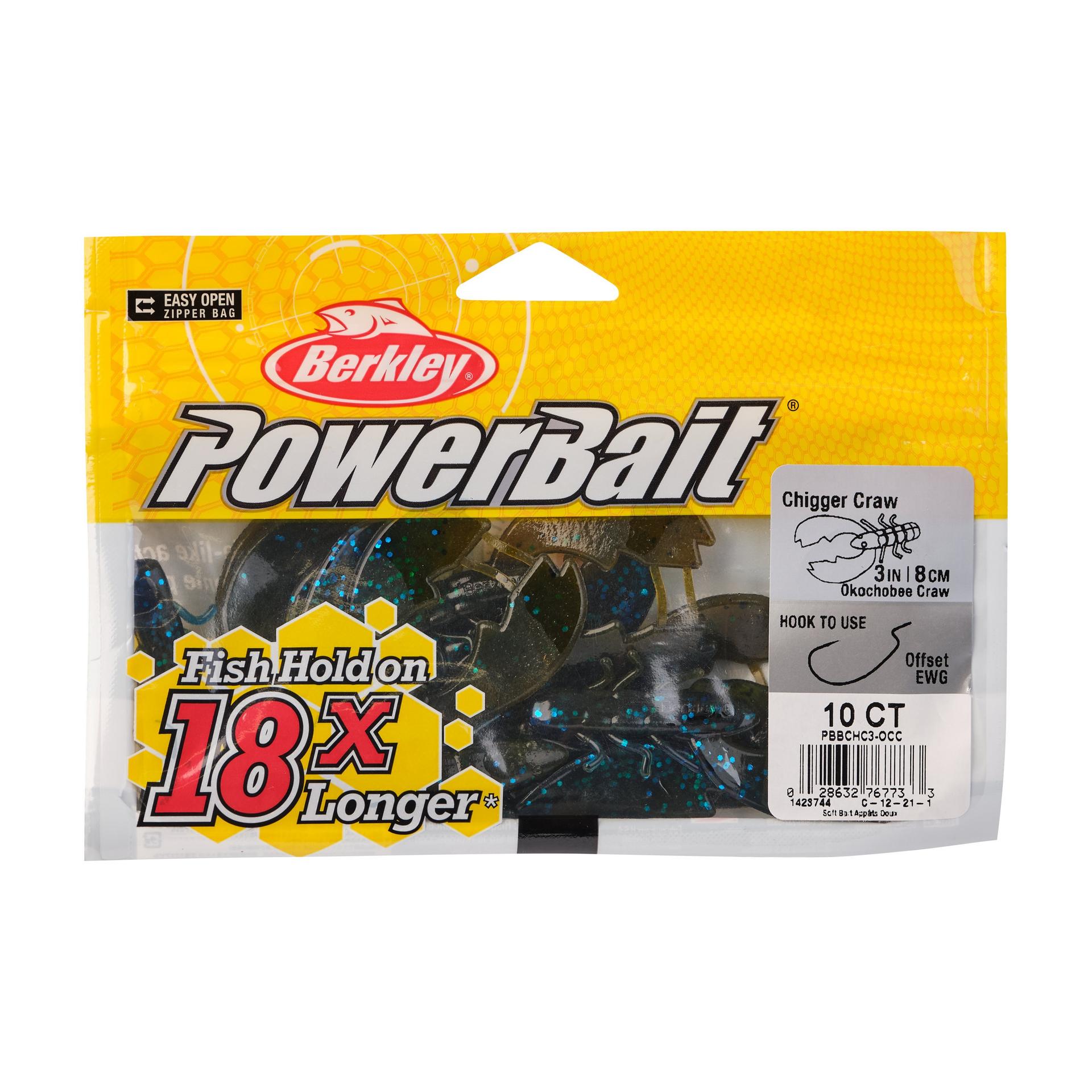 PowerBaitChiggerCraw OkochobeeCraw 3in PKG | Berkley Fishing