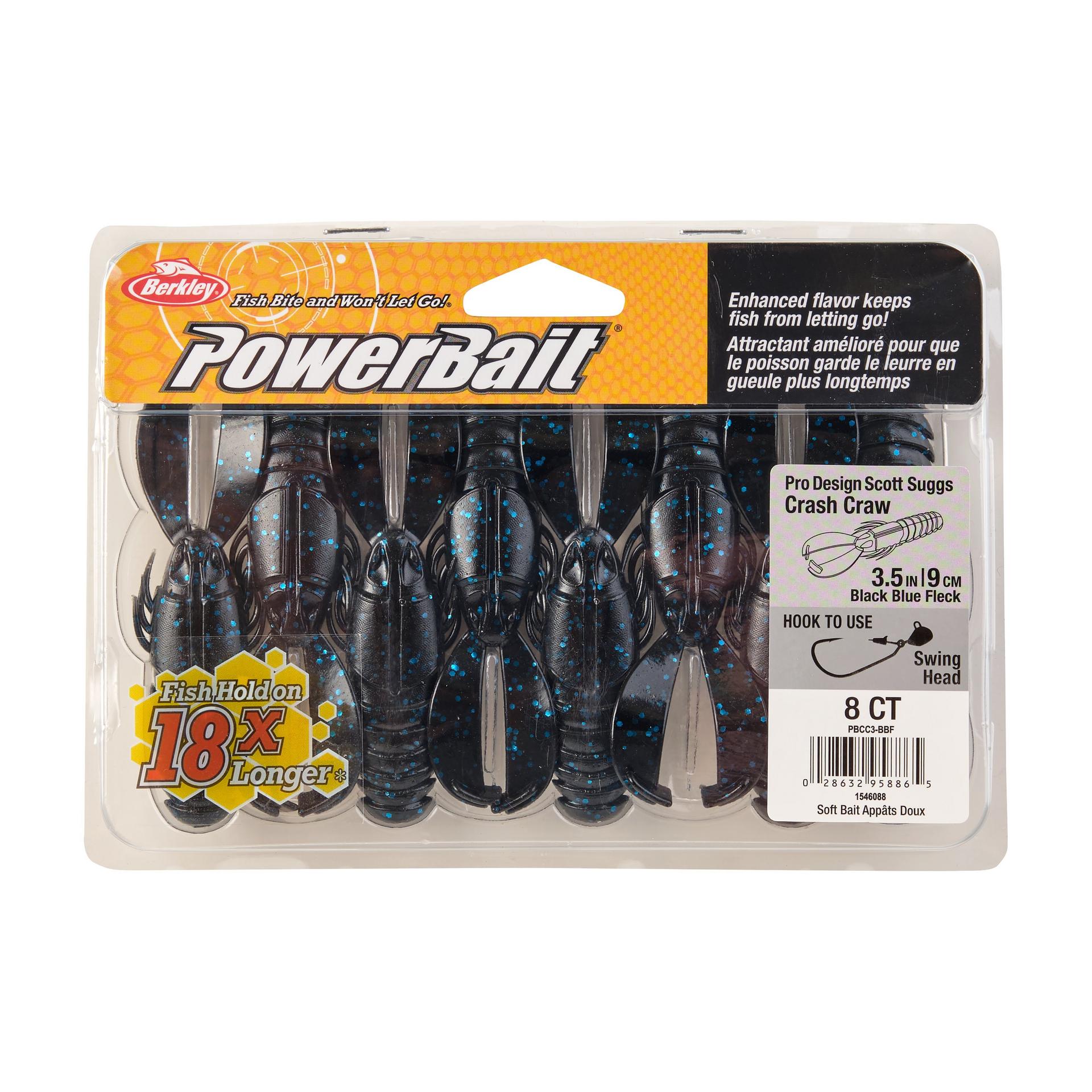 PowerBaitCrashCraw BlackBlueFleck 3.5in PKG | Berkley Fishing