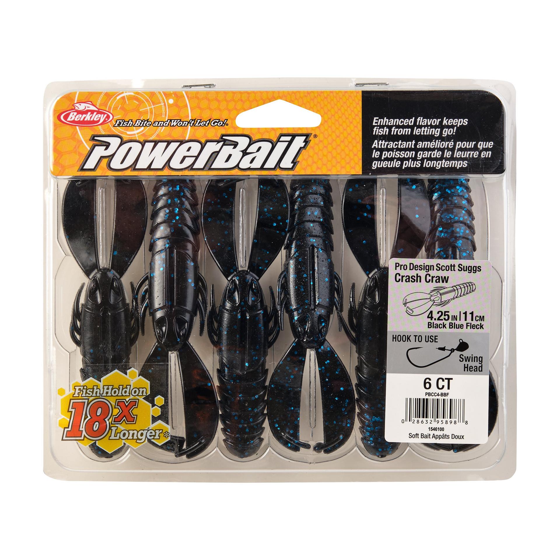 PowerBaitCrashCraw BlackBlueFleck 4in PKG | Berkley Fishing