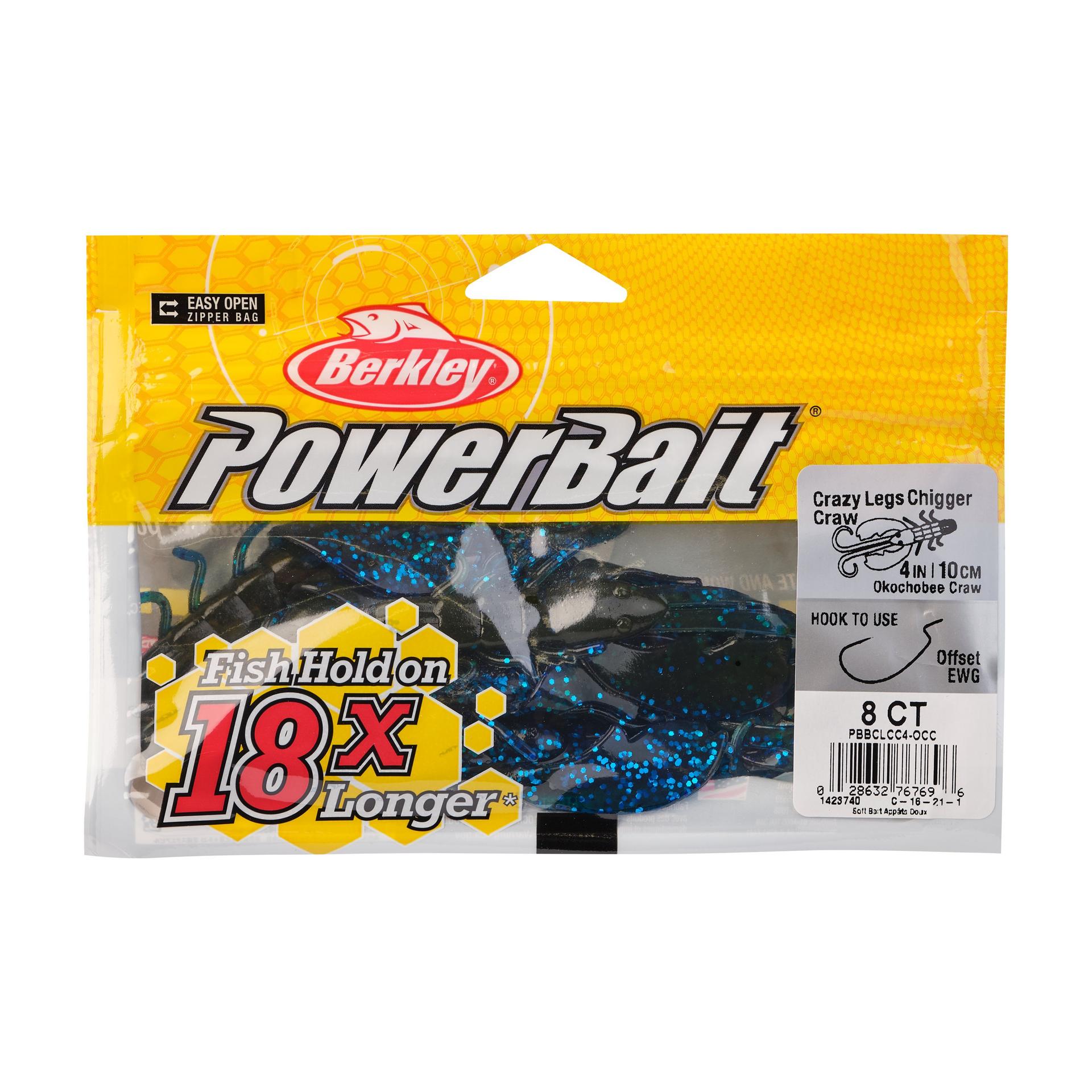 PowerBaitCrazyLegsChiggerCraw OkochobeeCraw 4in PKG | Berkley Fishing