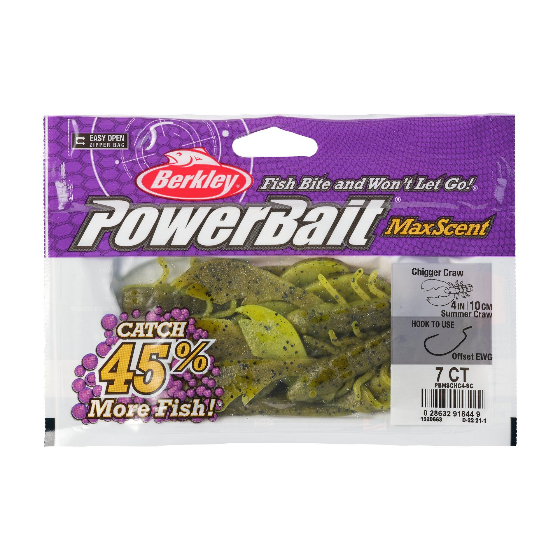 PowerBaitMaxScentChiggerCraw SummerCraw 4in PKG | Berkley Fishing