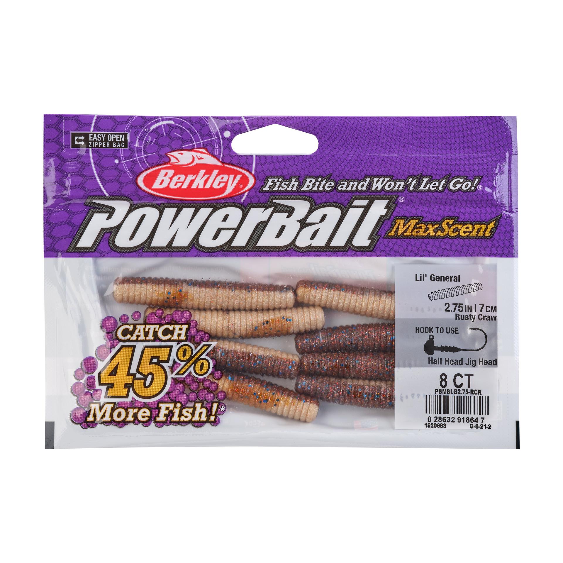 PowerBaitMaxScentLilGeneral RustyCraw 2.75in PKG | Berkley Fishing