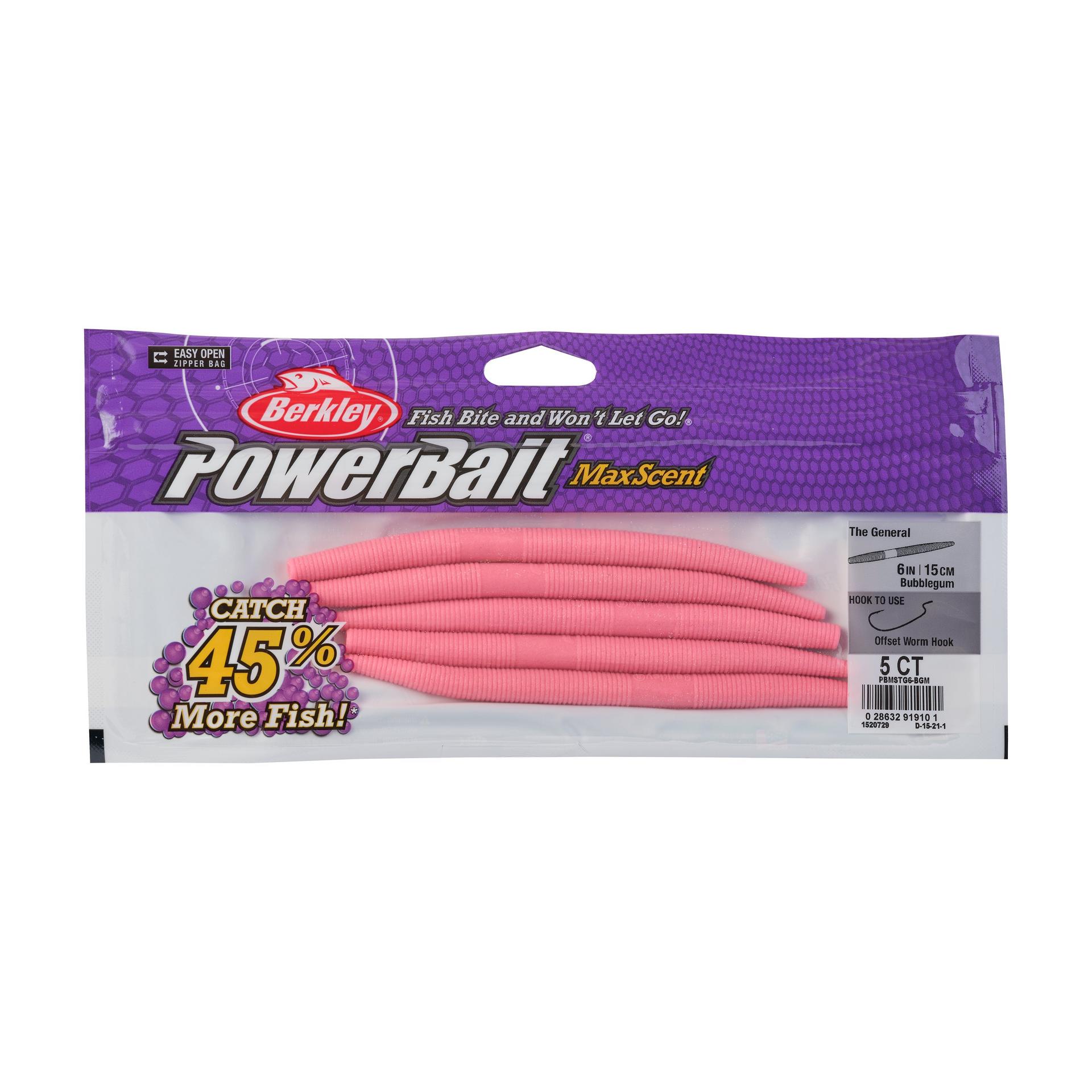 PowerBaitMaxScentTheGeneral Bubblegum 6in PKG | Berkley Fishing