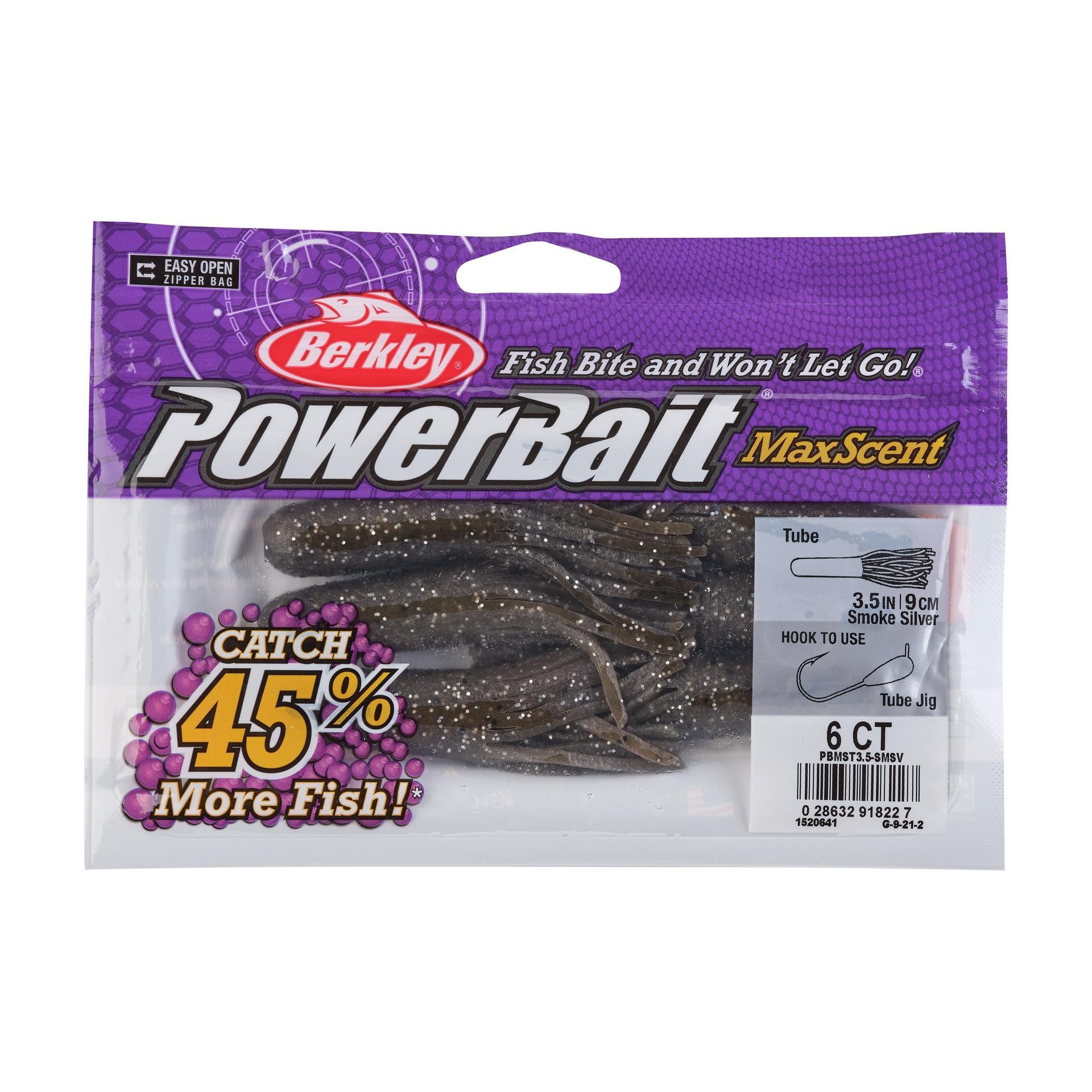 PowerBaitMaxScentTube SmokeSilver 3.5in PKG | Berkley Fishing