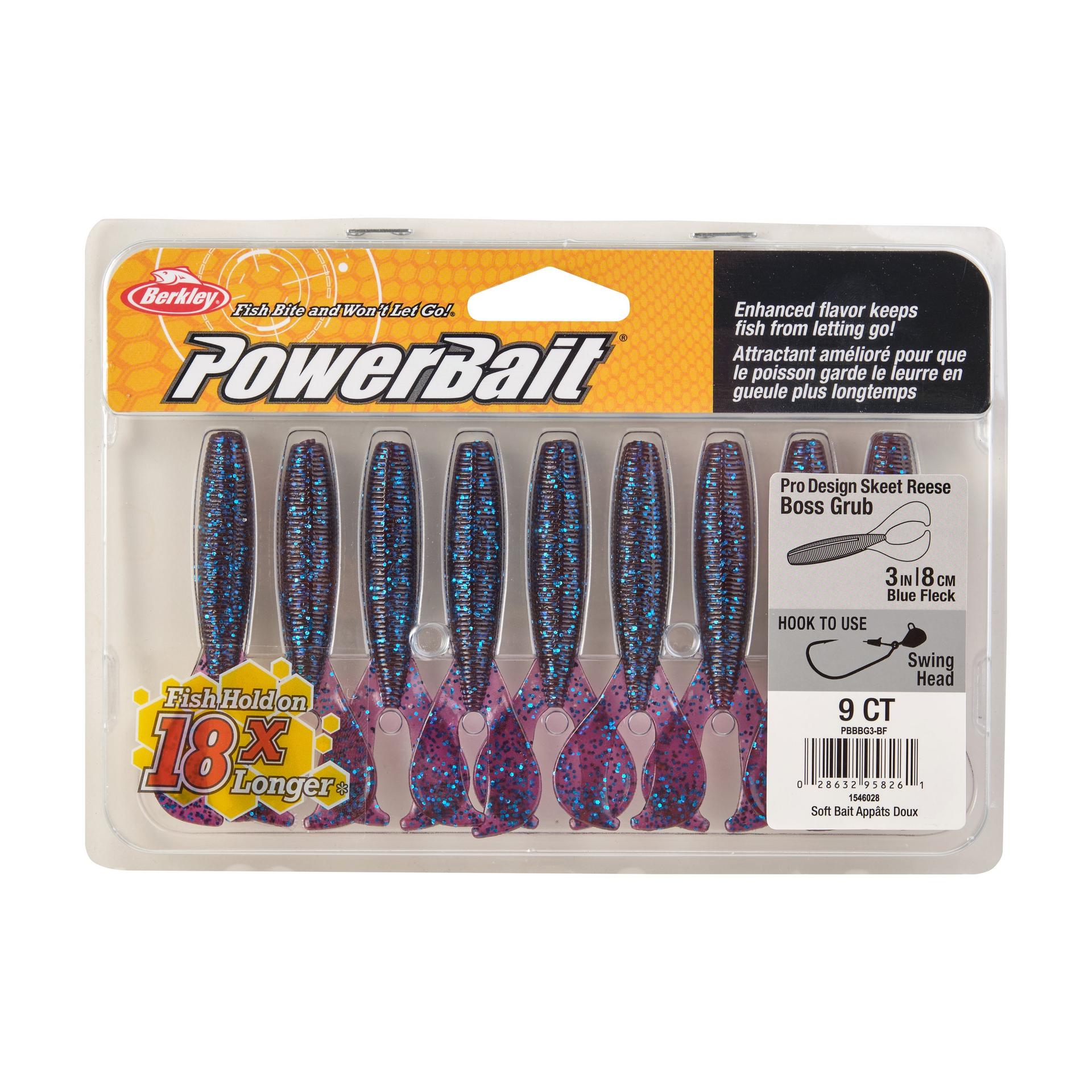 PowerBaitTheBossGrub BlueFleck 3in PKG | Berkley Fishing