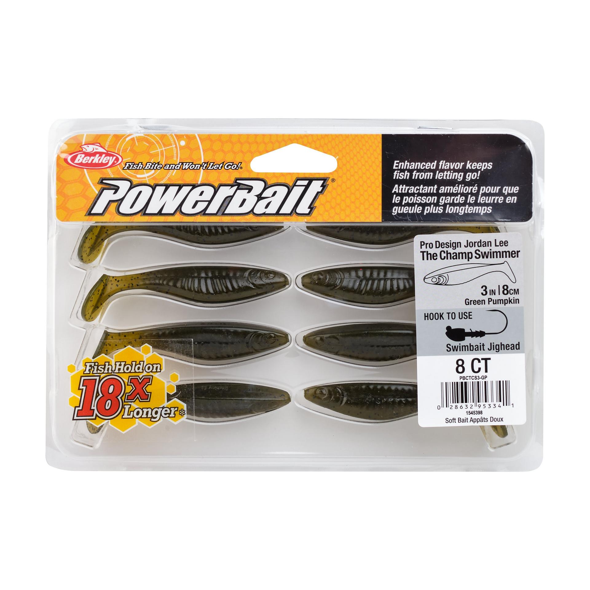 PowerBaitTheChampSwimmer GreenPumpkin 3in PKG | Berkley Fishing