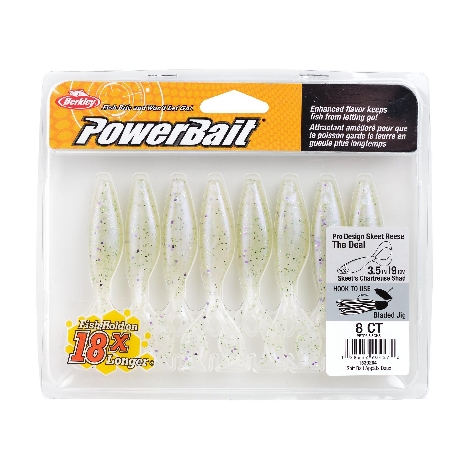 PowerBaitTheDeal SkeetsChartreuseShad 3.5in PKG | Berkley Fishing