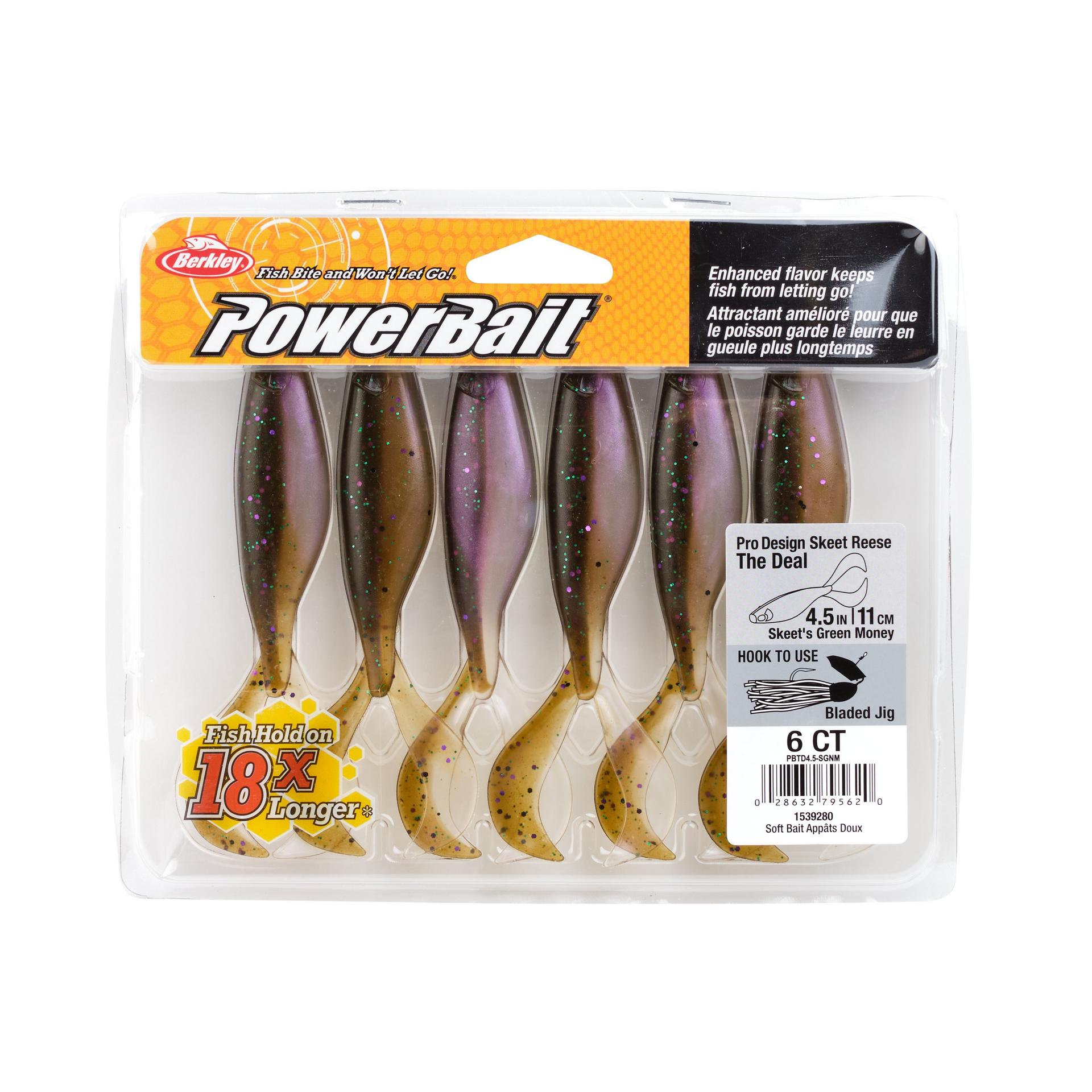 PowerBaitTheDeal SkeetsGreenMoney 4.5in PKG | Berkley Fishing