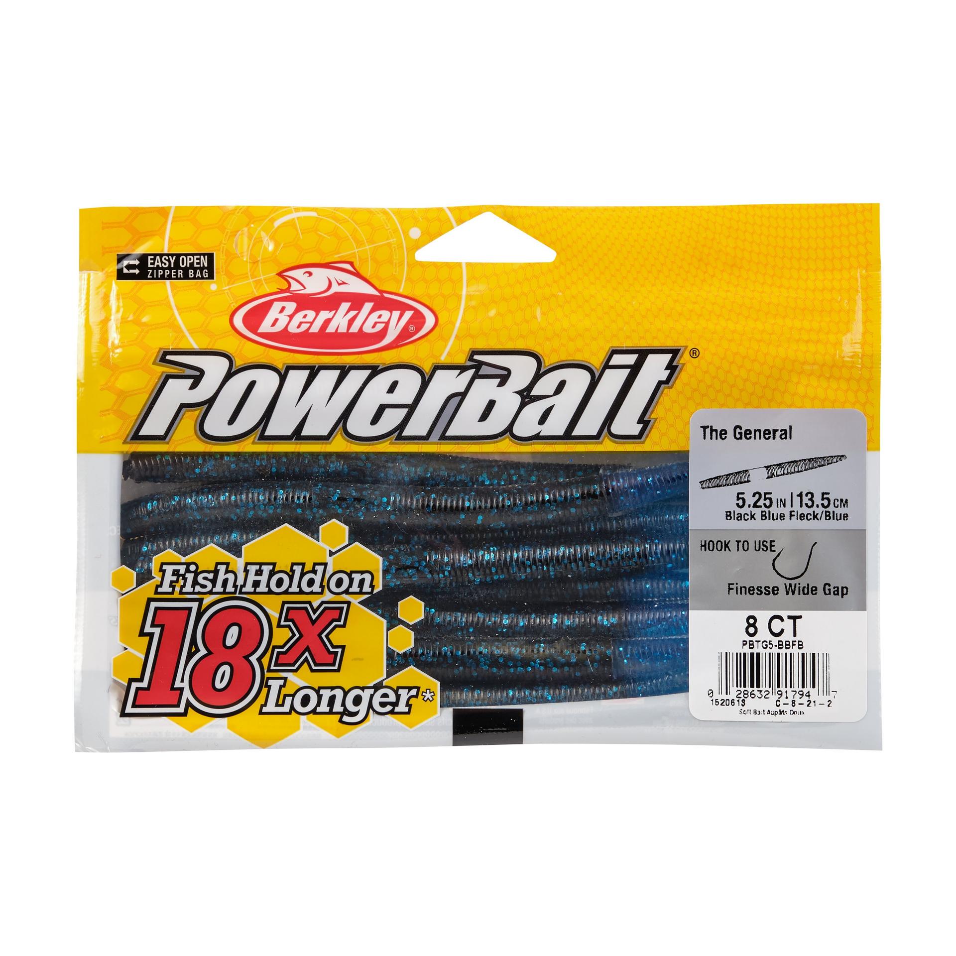 PowerBaitTheGeneral BlackBlueFleckBlue 5in PKG | Berkley Fishing