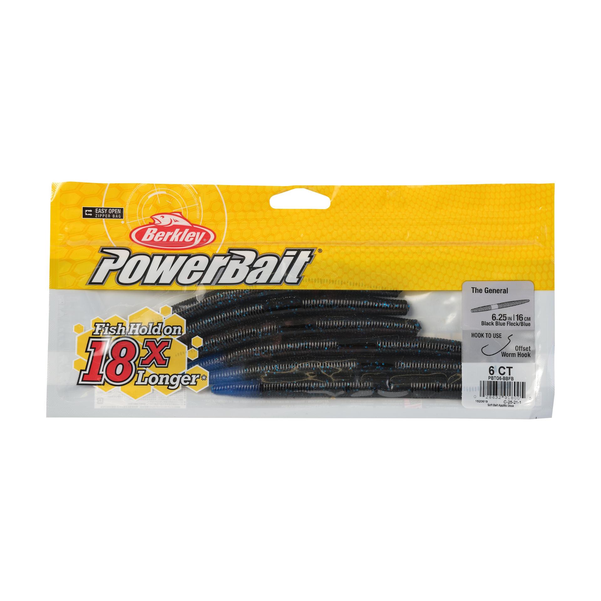 PowerBaitTheGeneral BlackBlueFleckBlue 6in PKG | Berkley Fishing