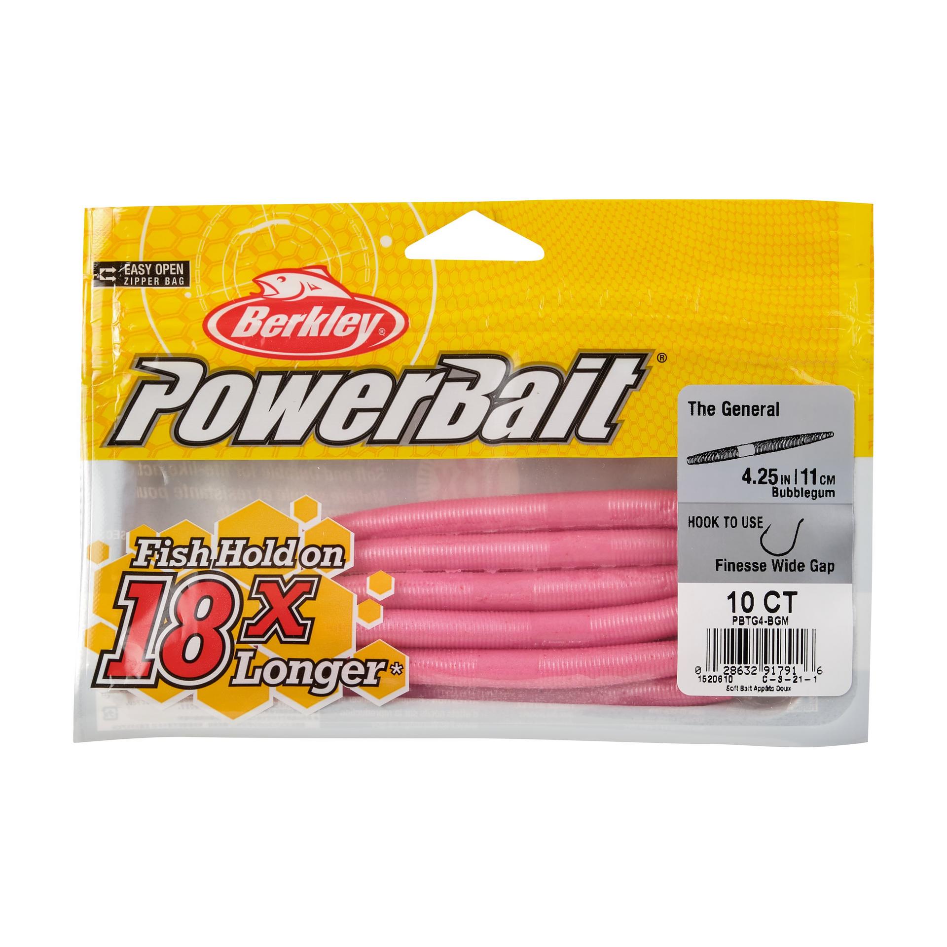 PowerBaitTheGeneral Bubblegum 4in PKG | Berkley Fishing