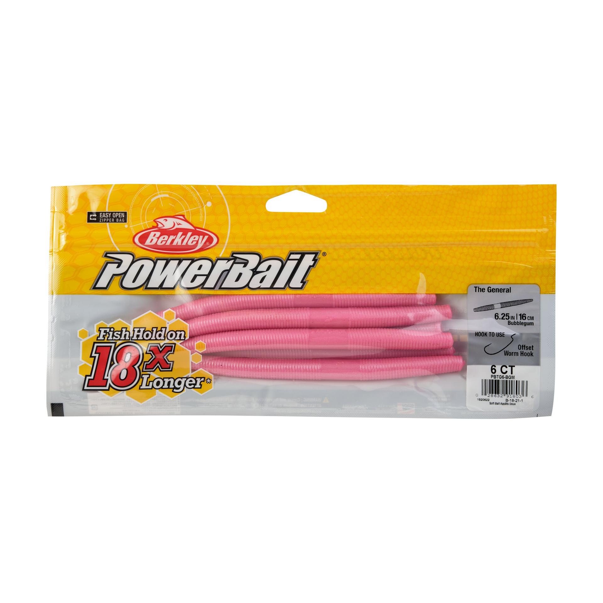 PowerBaitTheGeneral Bubblegum 6in PKG | Berkley Fishing