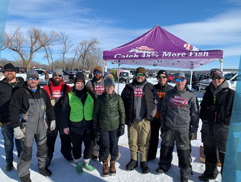 Group of people smiling in the cold