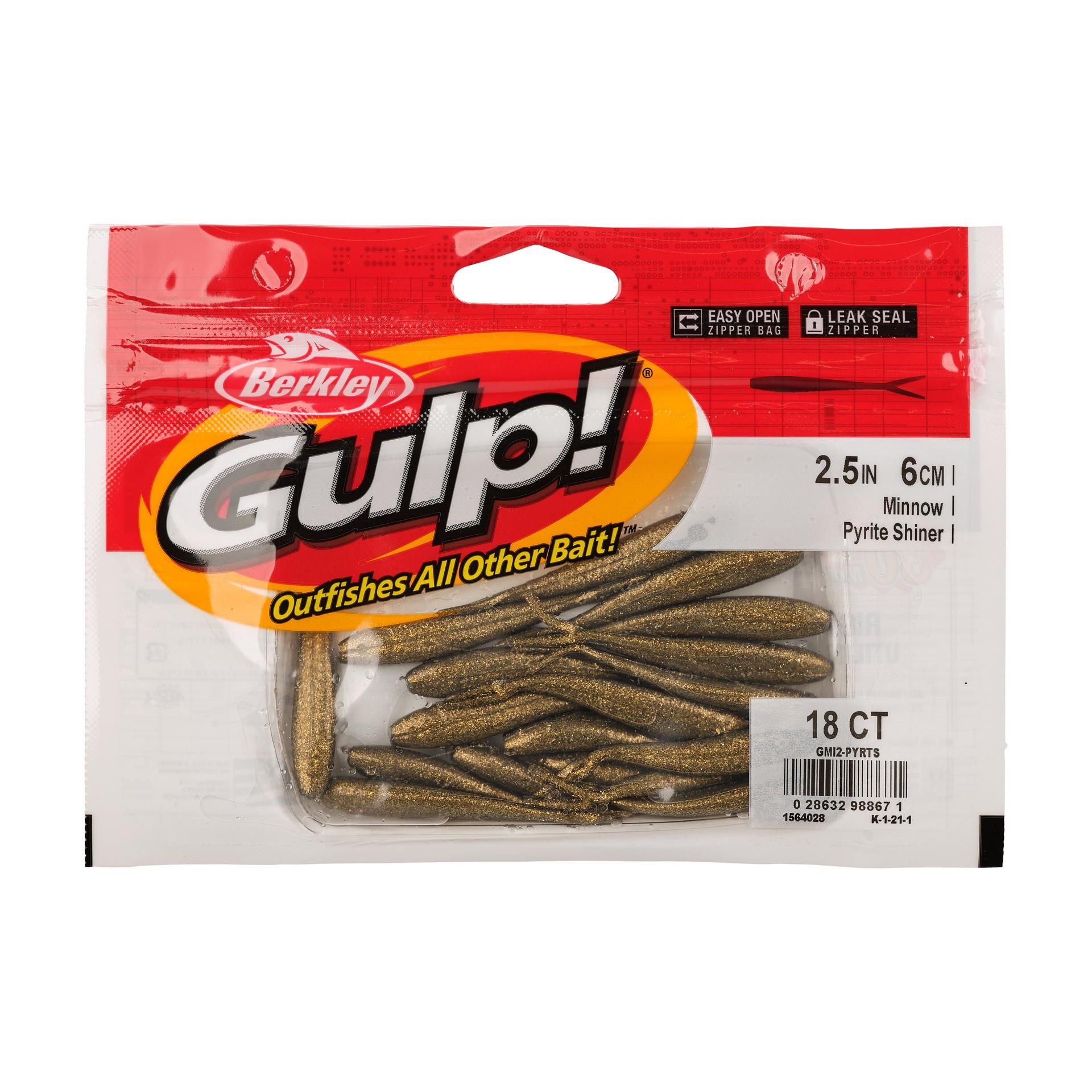 Berkley Gulp!Minnow 2.5in PyriteShiner PKG | Berkley Fishing