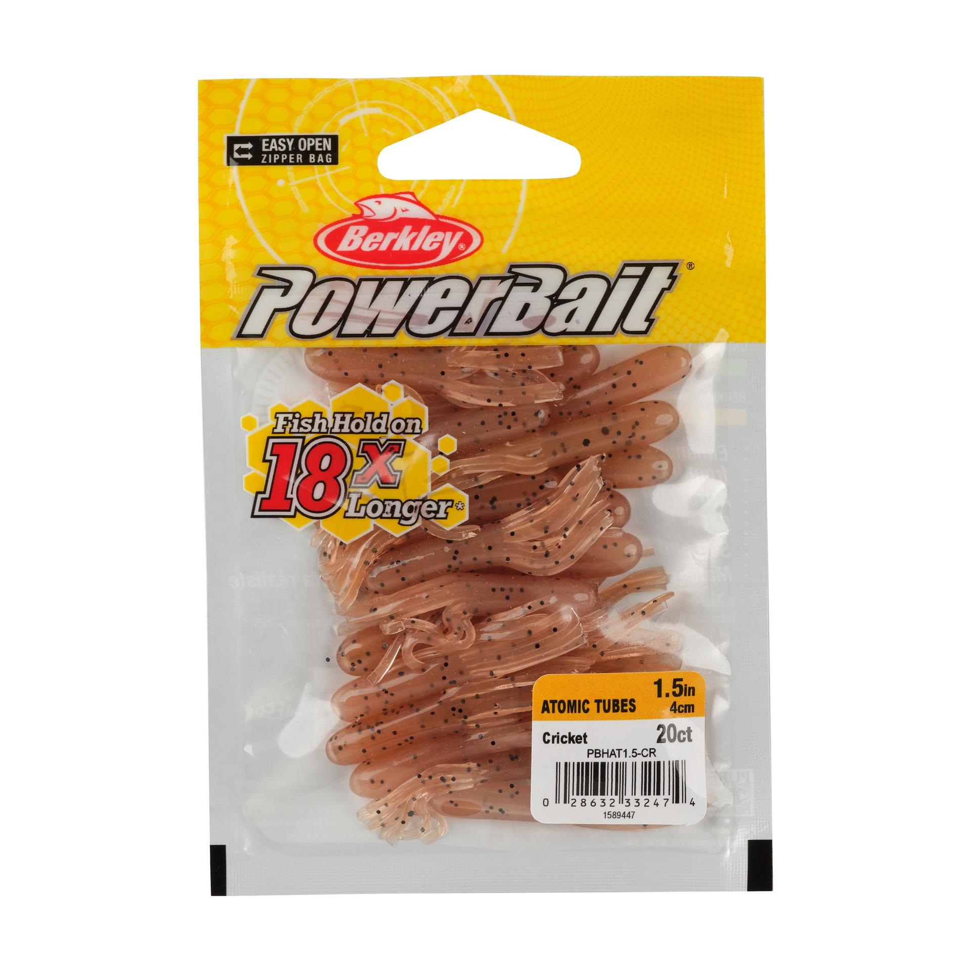 Berkley PowerBaitAtomicTubes Cricket 1.5in PKG | Berkley Fishing