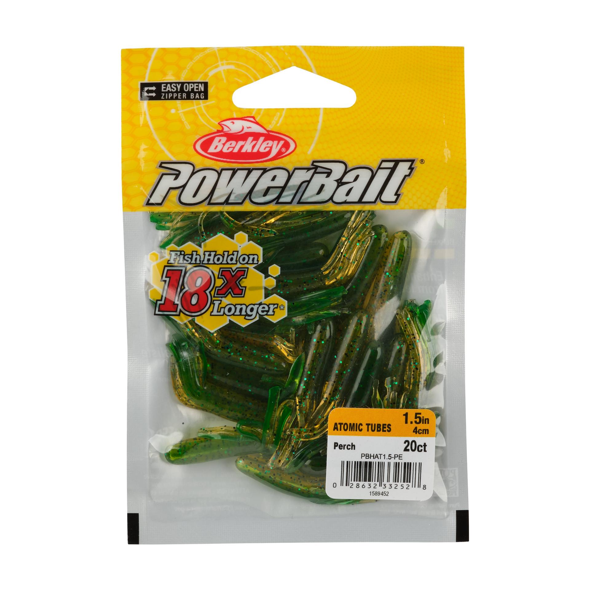 Berkley PowerBaitAtomicTubes Perch 1.5in PKG | Berkley Fishing