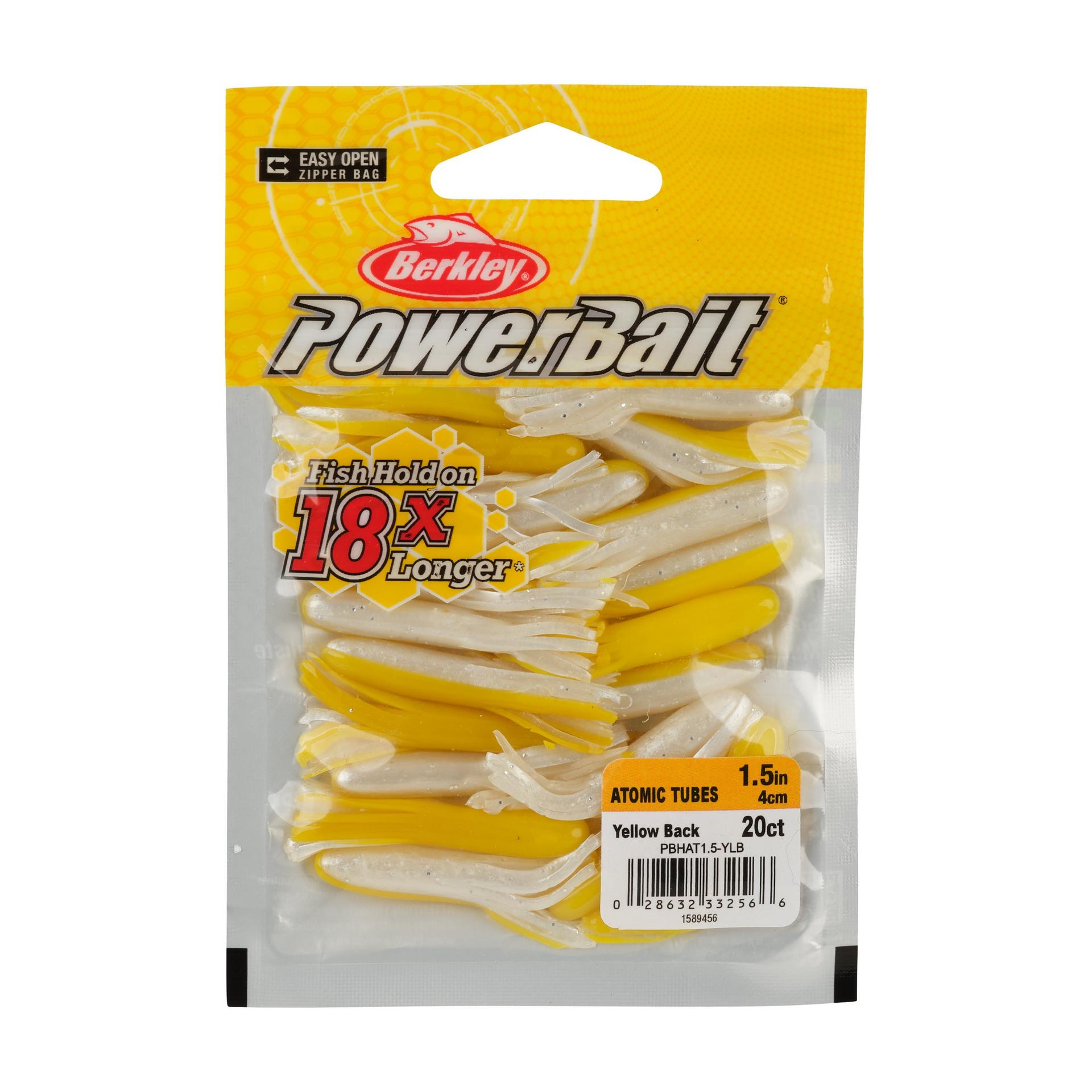 Berkley PowerBaitAtomicTubes YellowBack 1.5in PKG | Berkley Fishing