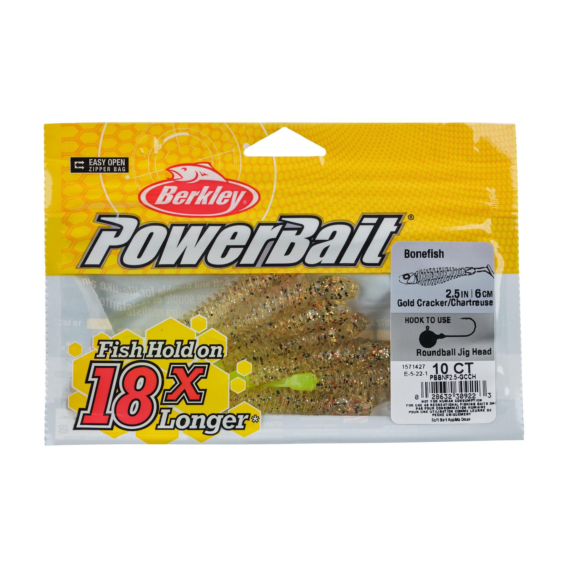 Berkley PowerBaitBonefish 2.5 GoldCrackerChartreuse PKG | Berkley Fishing