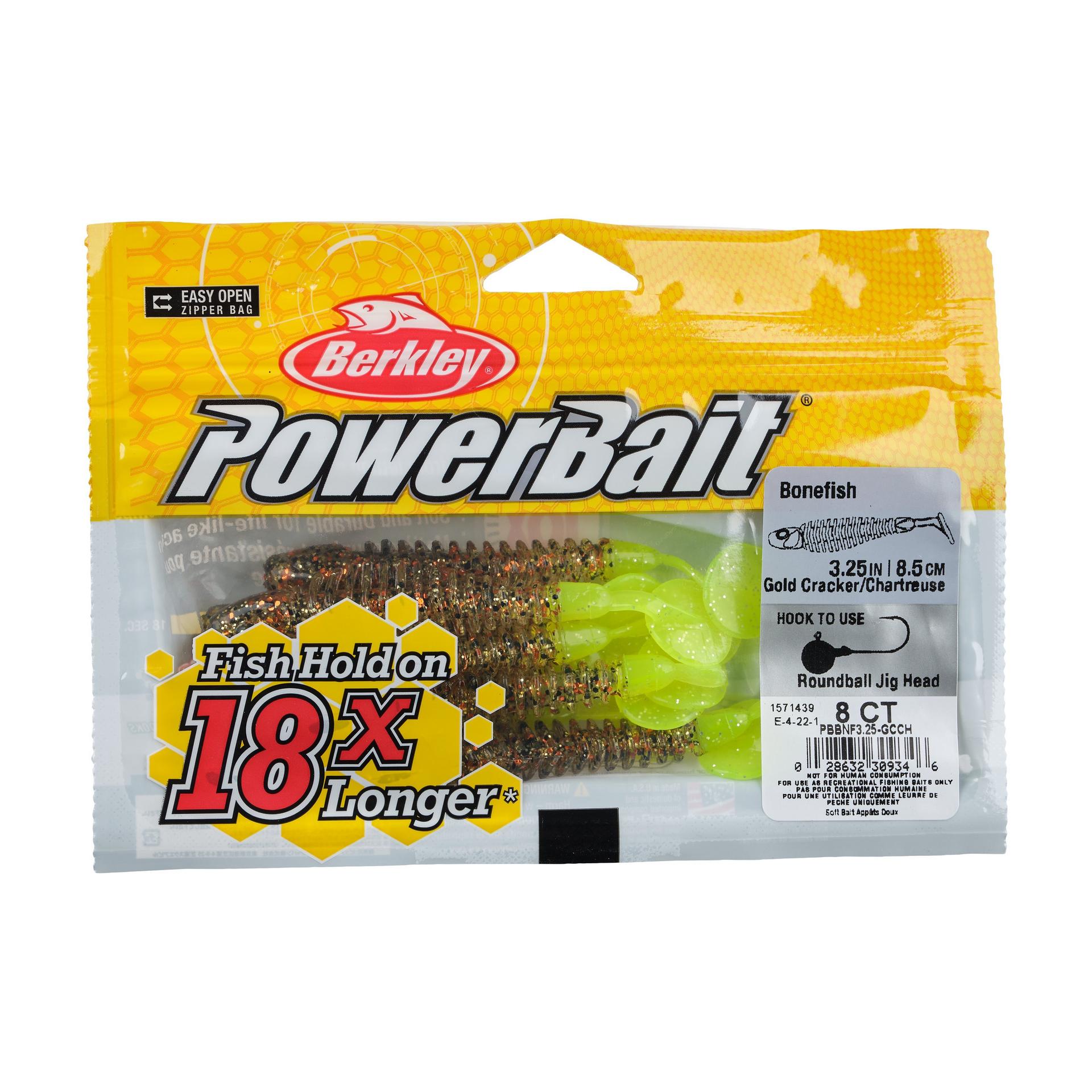 Berkley PowerBaitBonefish 3.25 GoldCrackerChartreuse PKG | Berkley Fishing