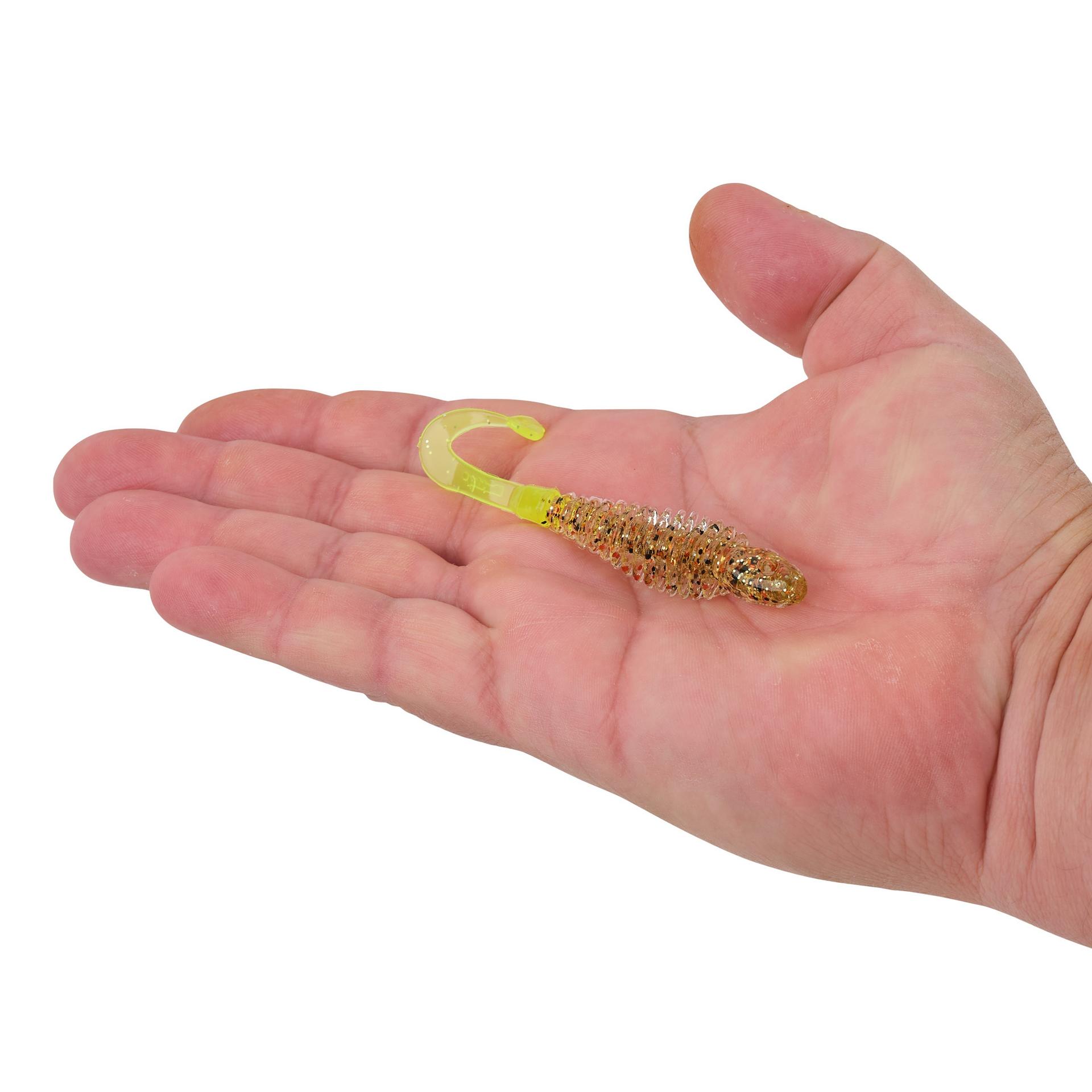 Berkley PowerBaitCurlyBones 3 GoldCrackerChartreuse HAND | Berkley Fishing