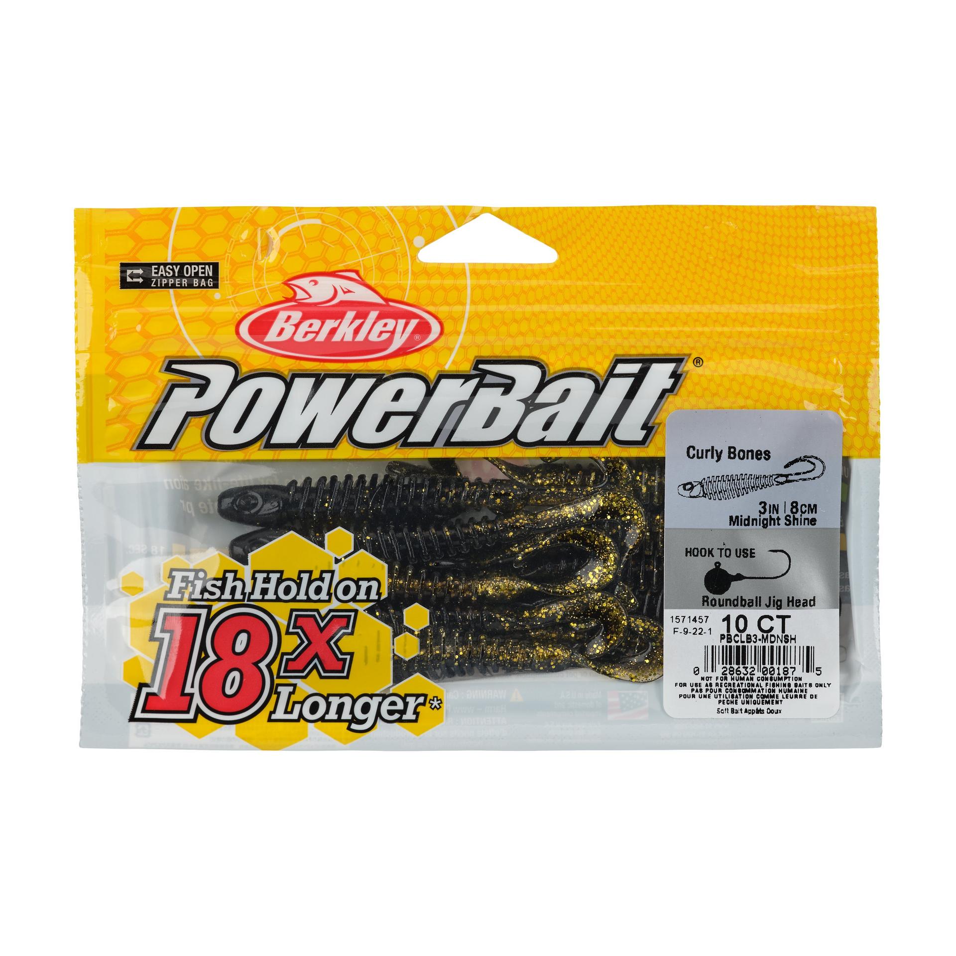 Berkley PowerBaitCurlyBones 3 MidnightShine PKG | Berkley Fishing