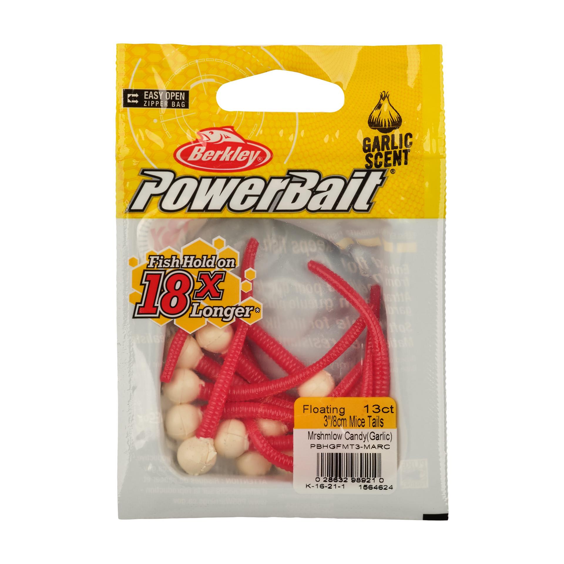 Berkley PowerBaitFloatingMiceTails Garlic MarshmallowCandy PKG | Berkley Fishing