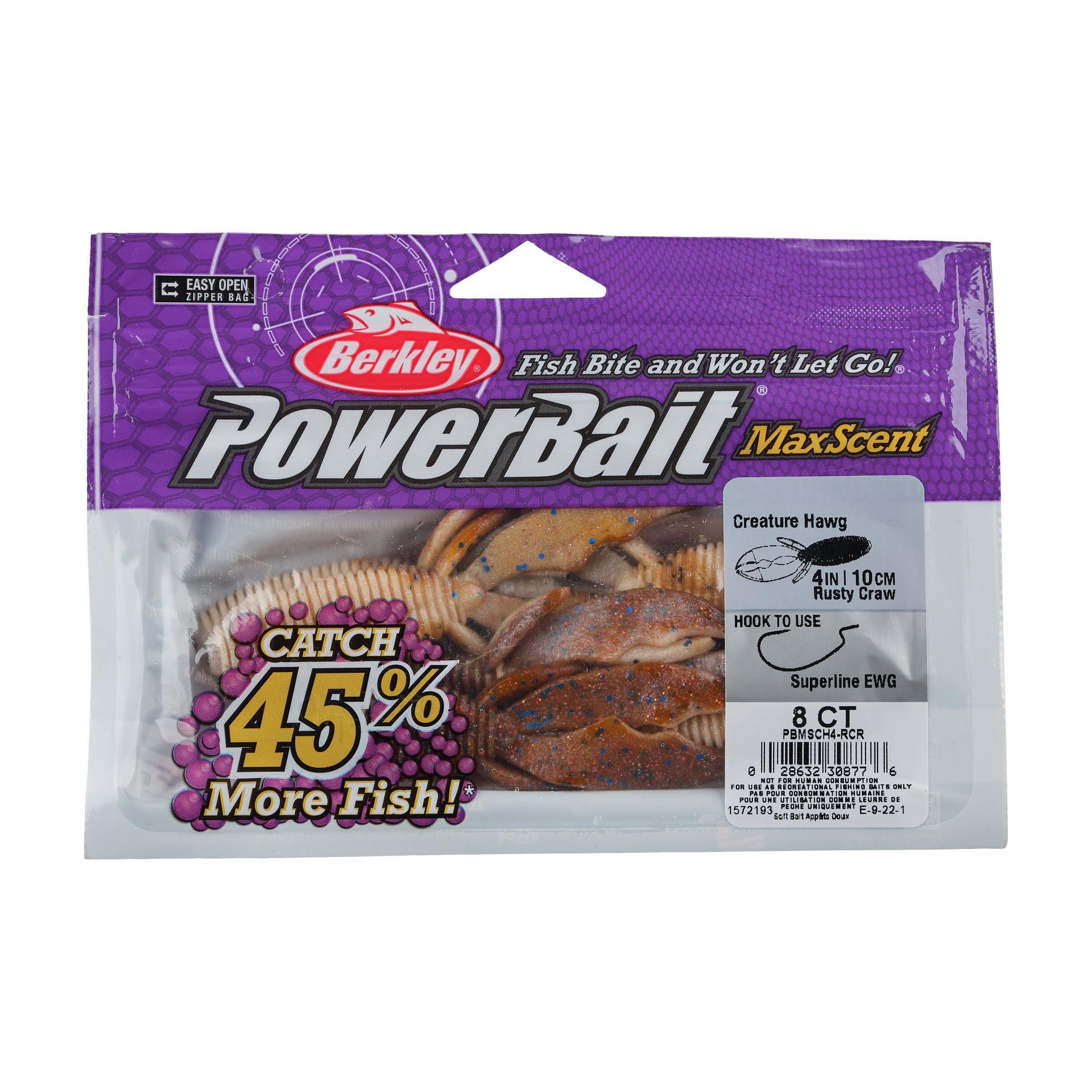 Berkley PowerBaitMaxScentCreatureHawg RustyCraw PKG | Berkley Fishing