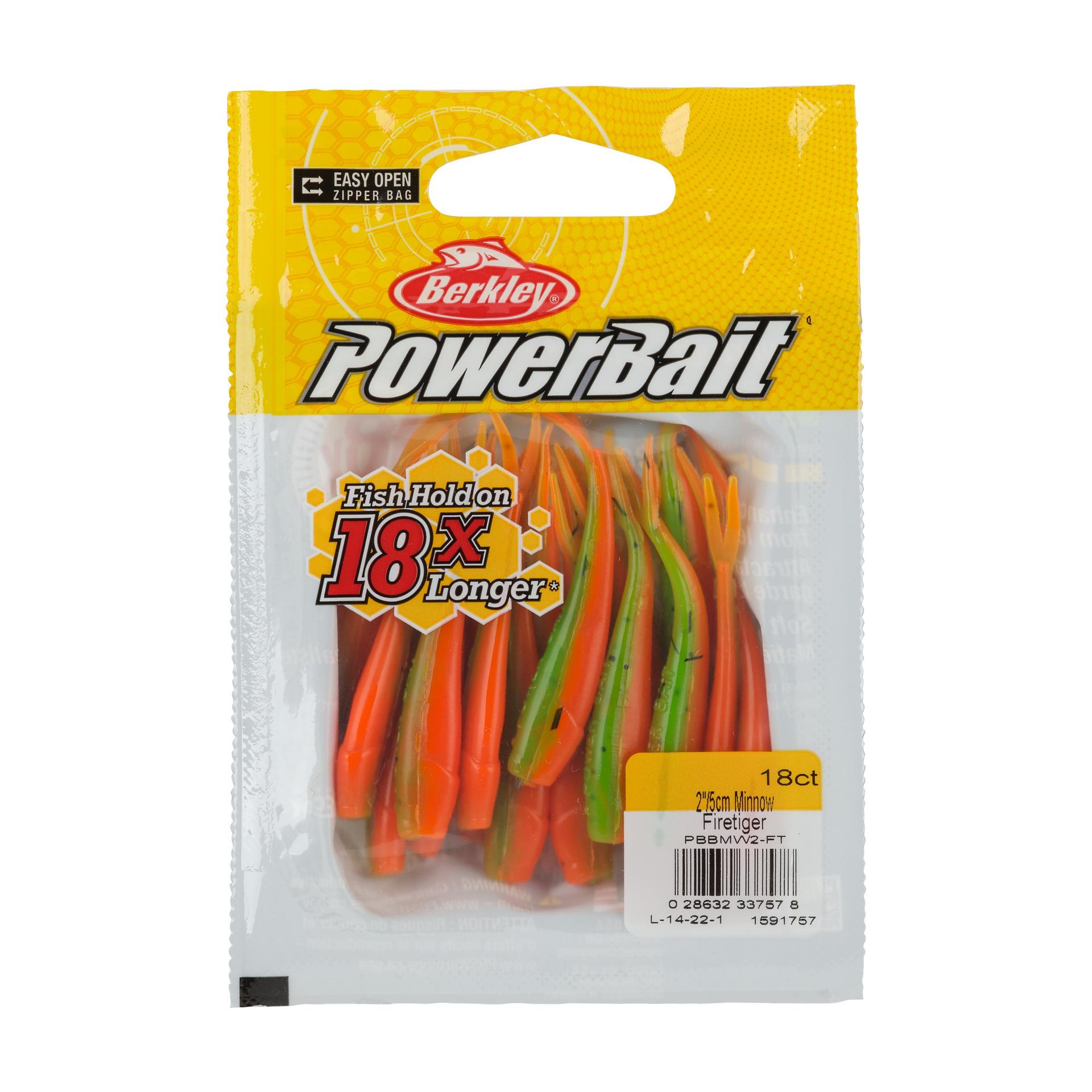 Berkley PowerBaitMinnow Firetiger 2in PKG | Berkley Fishing