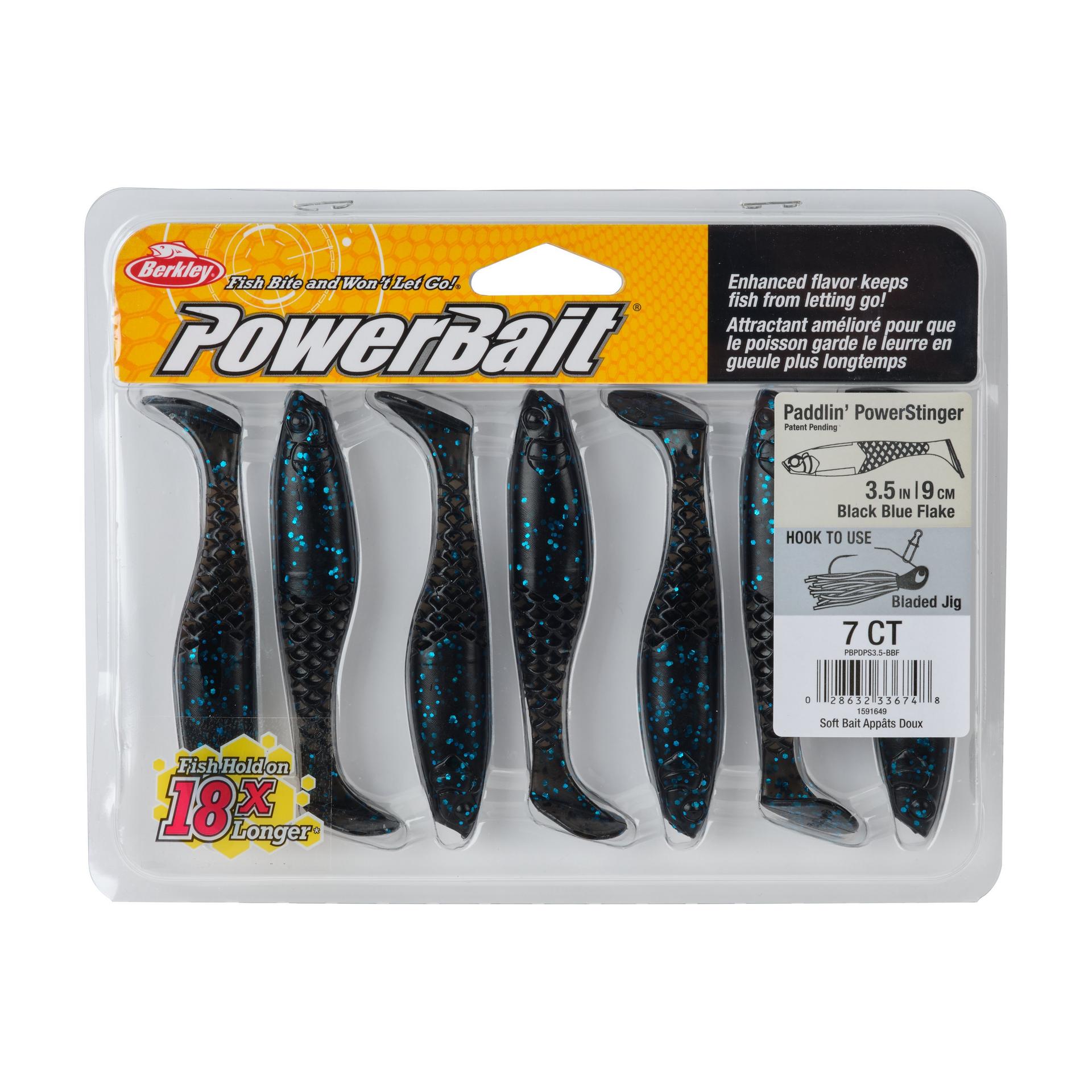 Berkley PowerBaitPaddlinPowerStinger BlackBlueFleck 3.5in PKG | Berkley Fishing