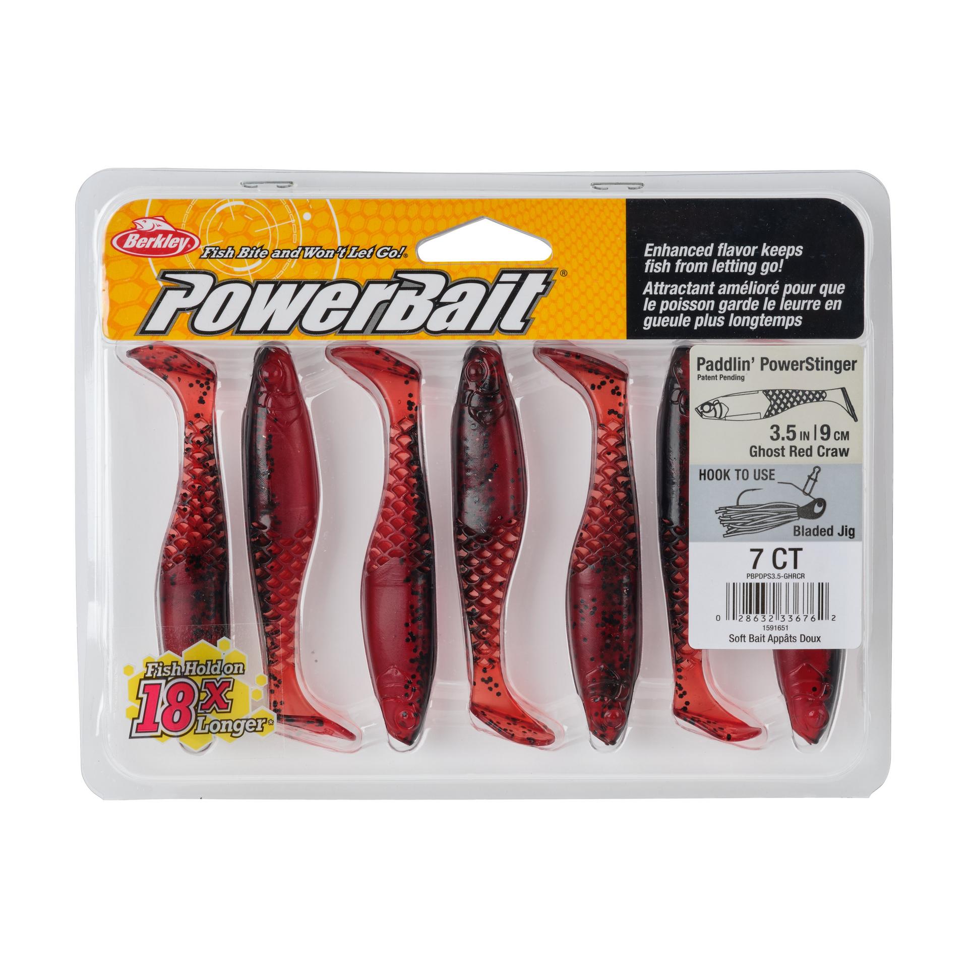 Berkley PowerBaitPaddlinPowerStinger GhostRedCraw 3.5in PKG | Berkley Fishing