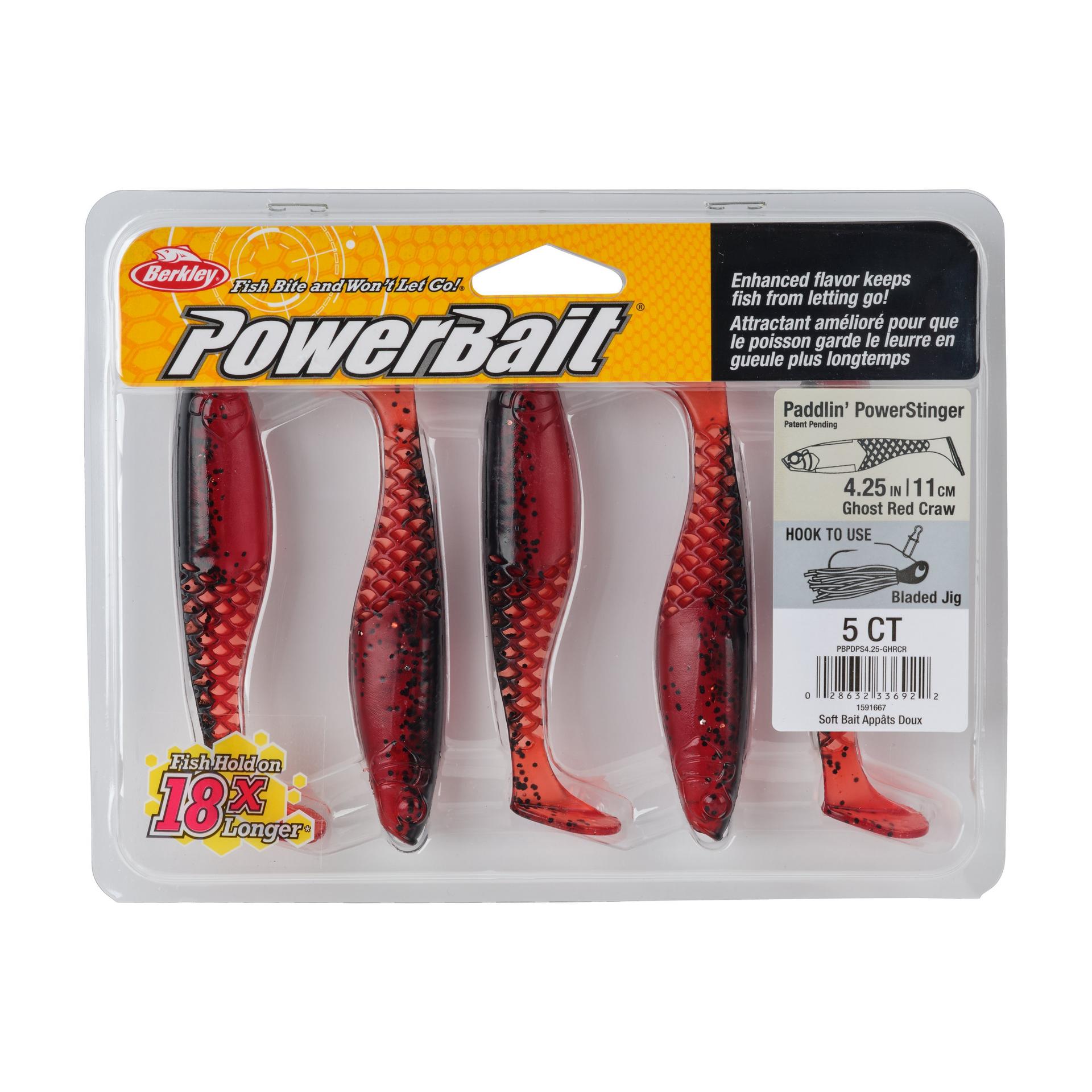 Berkley PowerBaitPaddlinPowerStinger GhostRedCraw 4.25in PKG | Berkley Fishing