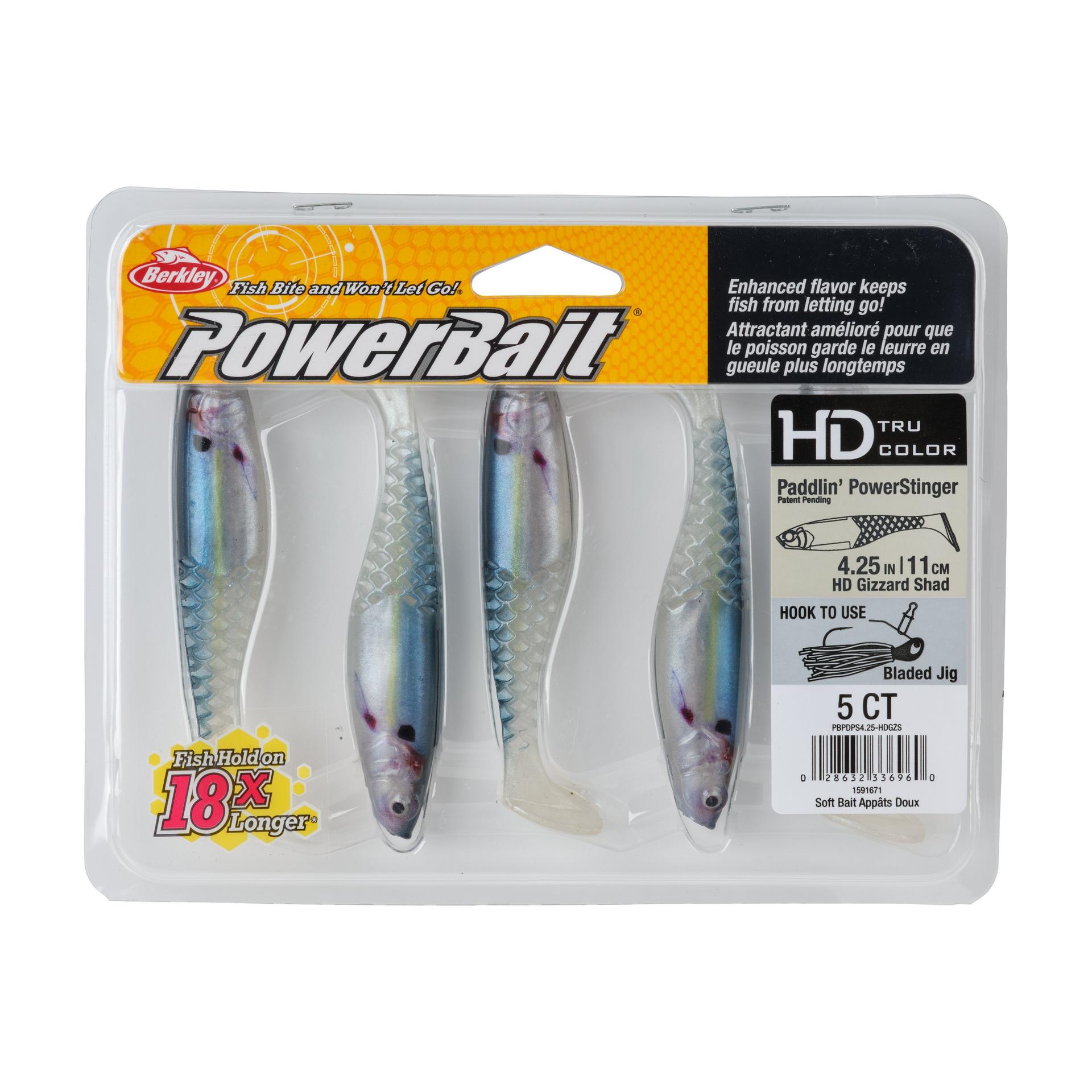 Berkley PowerBaitPaddlinPowerStinger HDGizzardShad 4.25in PKG | Berkley Fishing