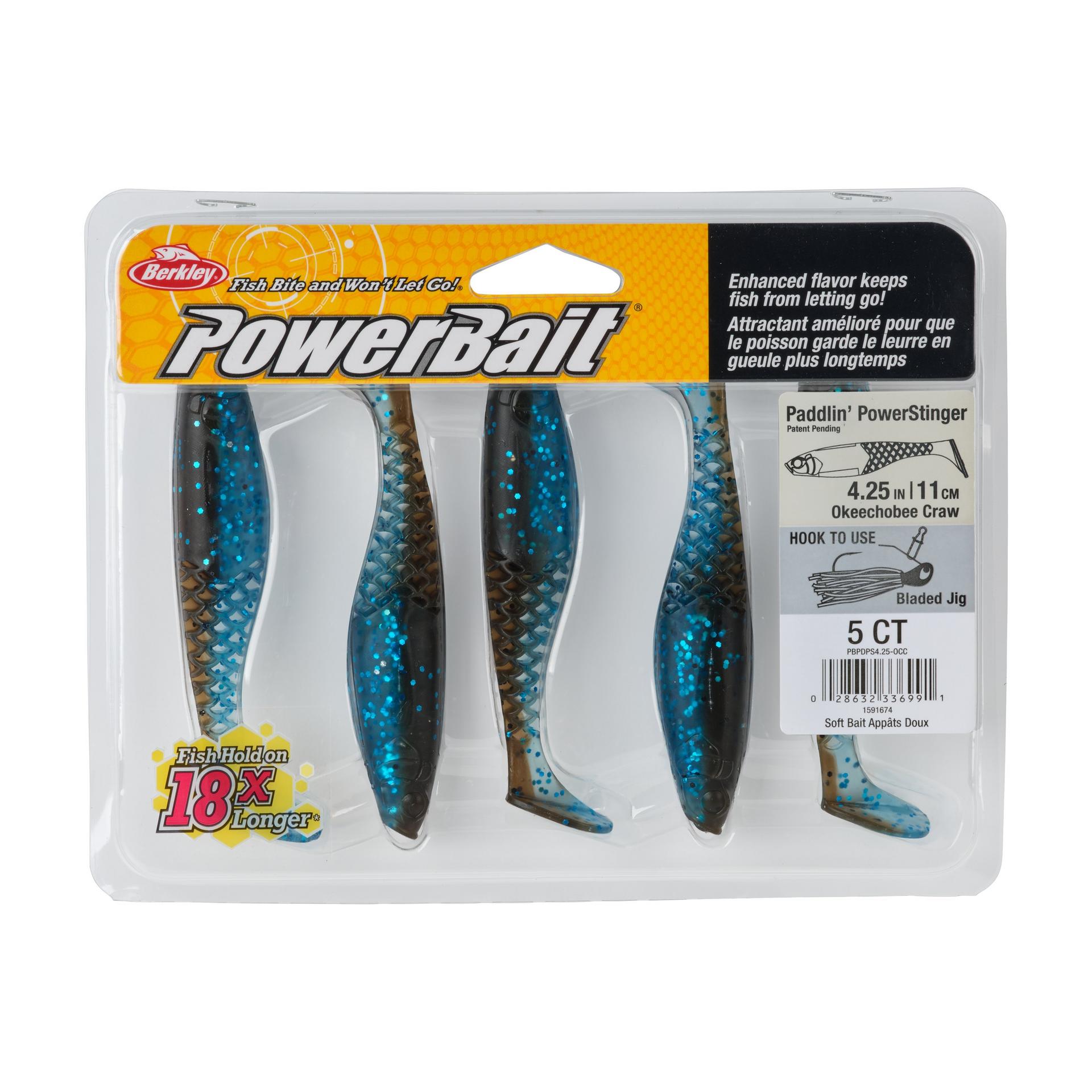 Berkley PowerBaitPaddlinPowerStinger OkeechobeeCraw 4.25in PKG | Berkley Fishing