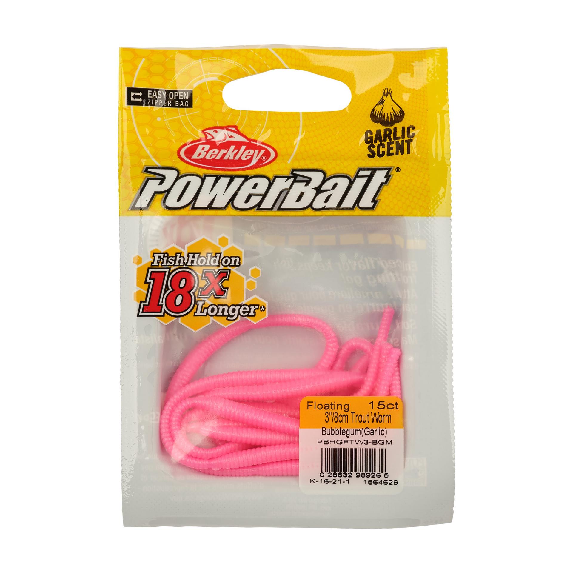 Berkley PowerBaitPowerFloatingTroutWorm Garlic Bubblegum PKG | Berkley Fishing