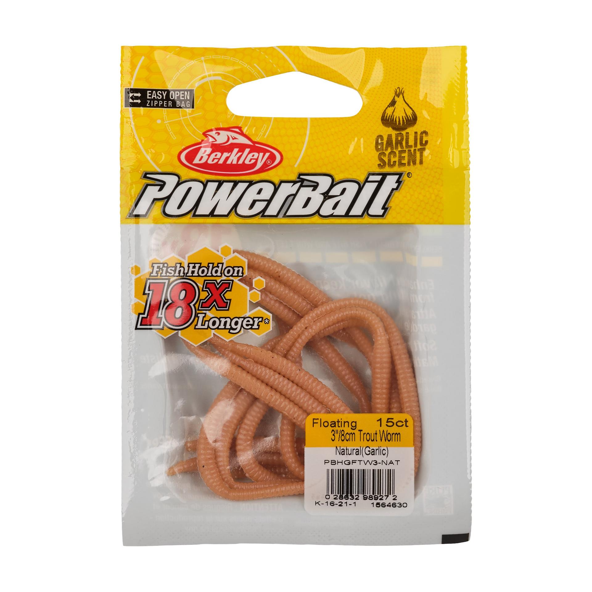 Berkley PowerBaitPowerFloatingTroutWorm Garlic Natural PKG | Berkley Fishing