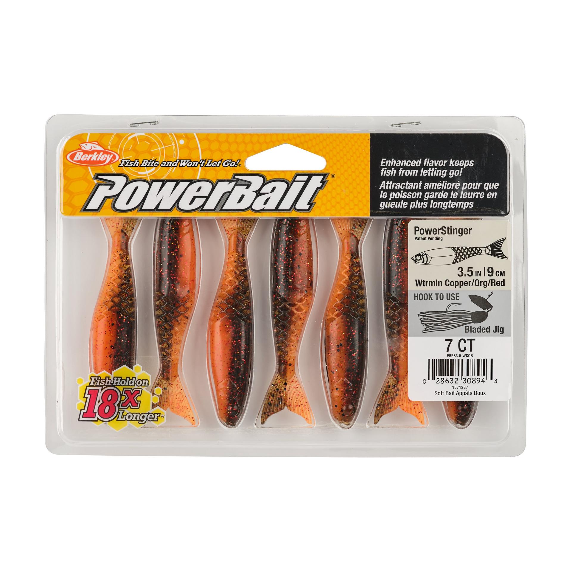 Berkley PowerBaitPowerStinger 3.5 WatermelonCopperOrangewRed PKG | Berkley Fishing