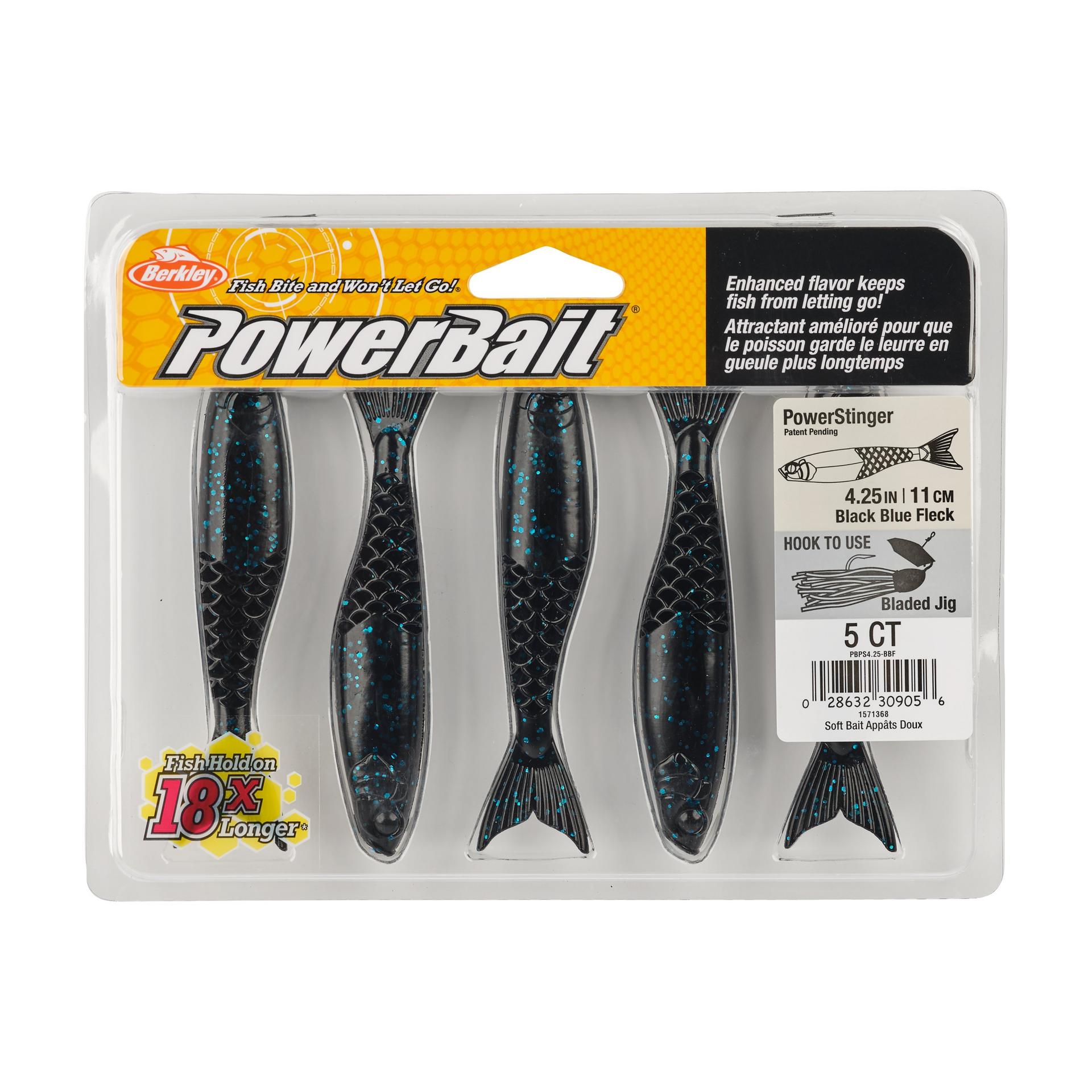 Berkley PowerBaitPowerStinger 4.25 BlackBlueFleck PKG | Berkley Fishing