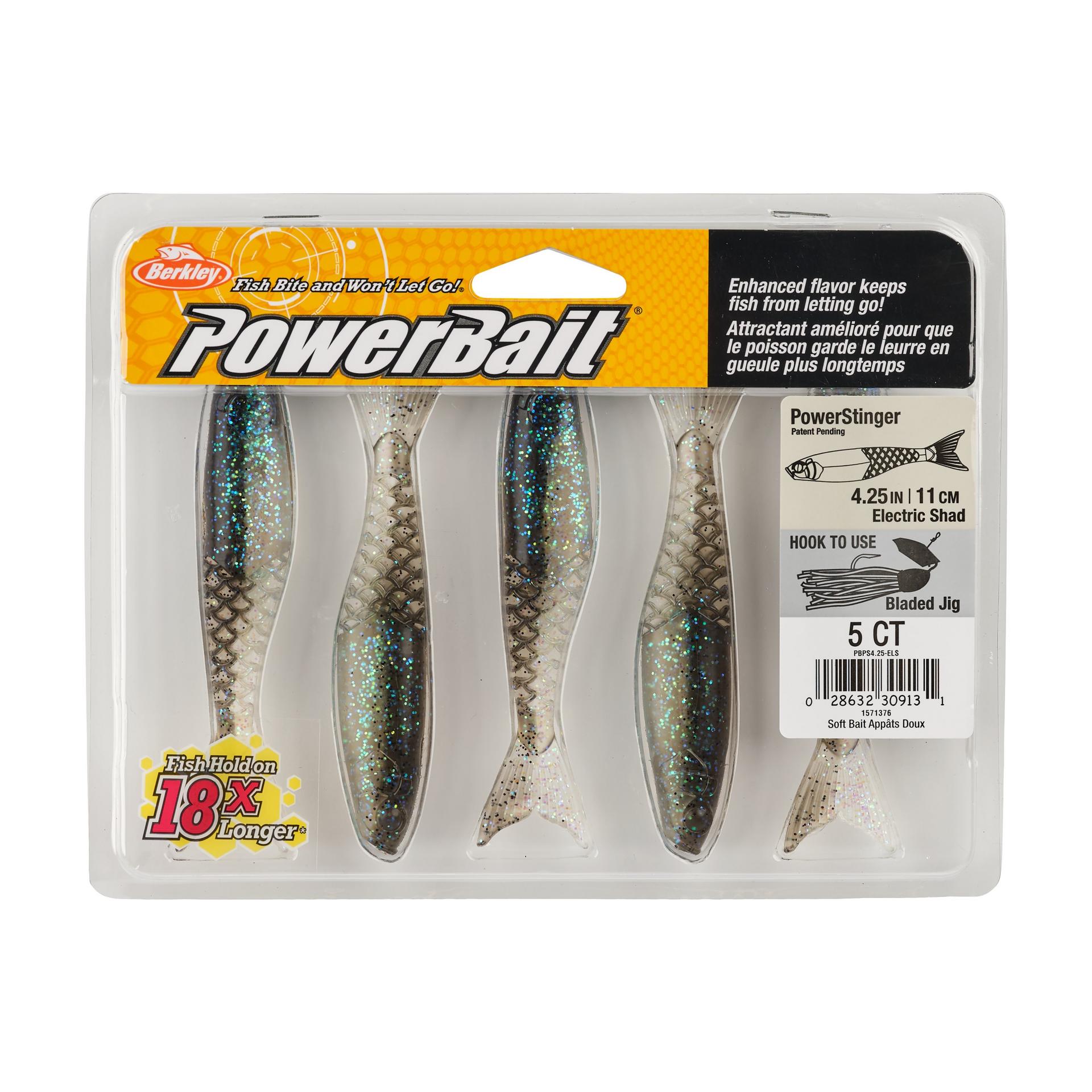 Berkley PowerBaitPowerStinger 4.25 ElectricShad PKG | Berkley Fishing