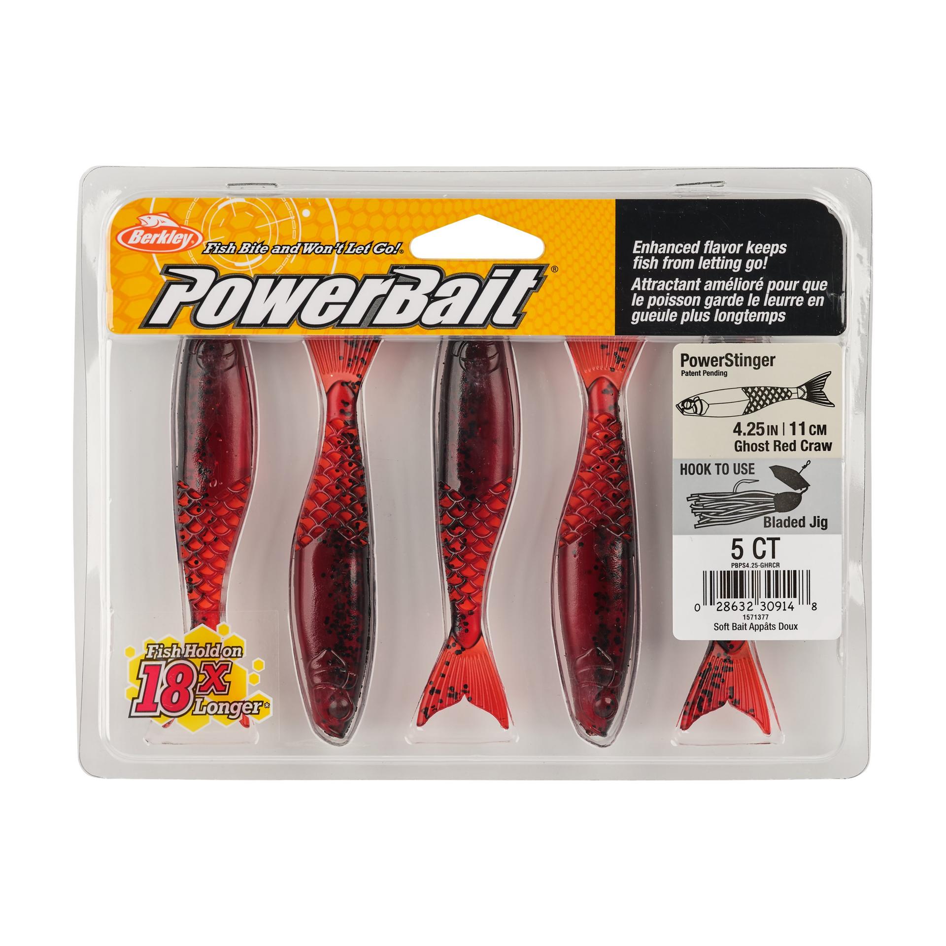 Berkley PowerBaitPowerStinger 4.25 GhostRedCraw PKG | Berkley Fishing