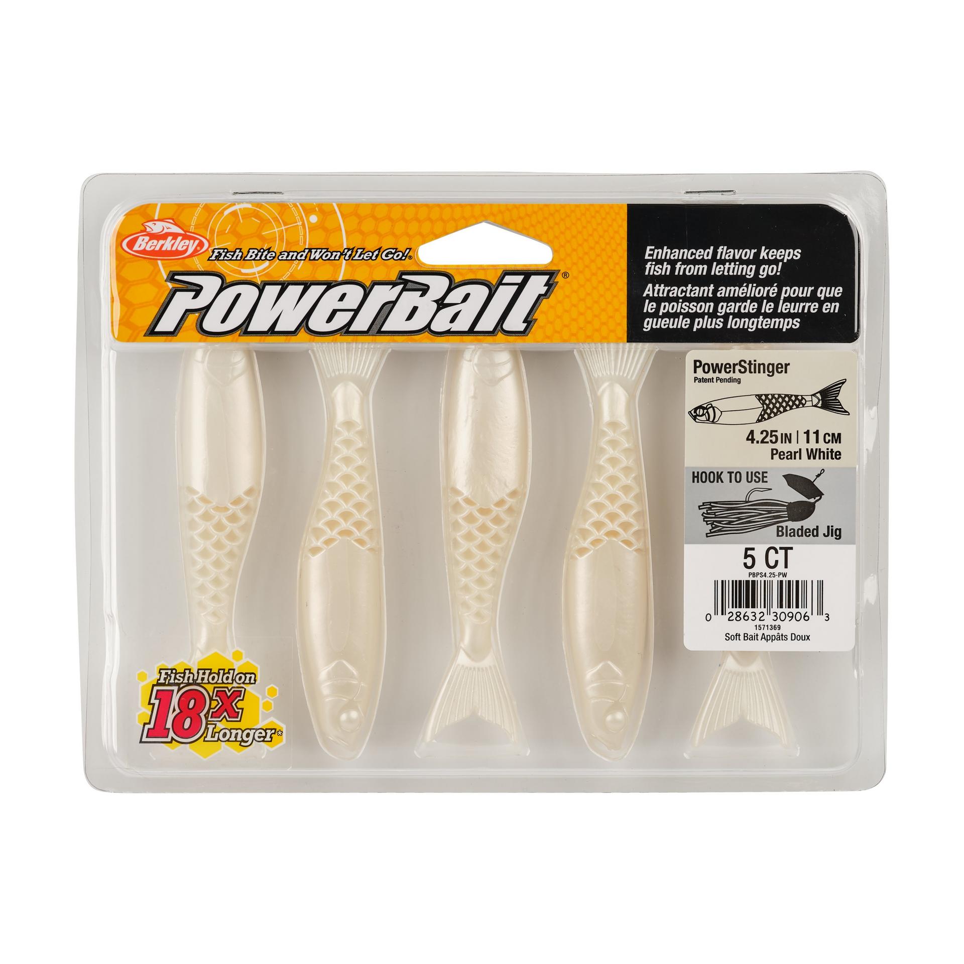 Berkley PowerBaitPowerStinger 4.25 PearlWhite PKG | Berkley Fishing