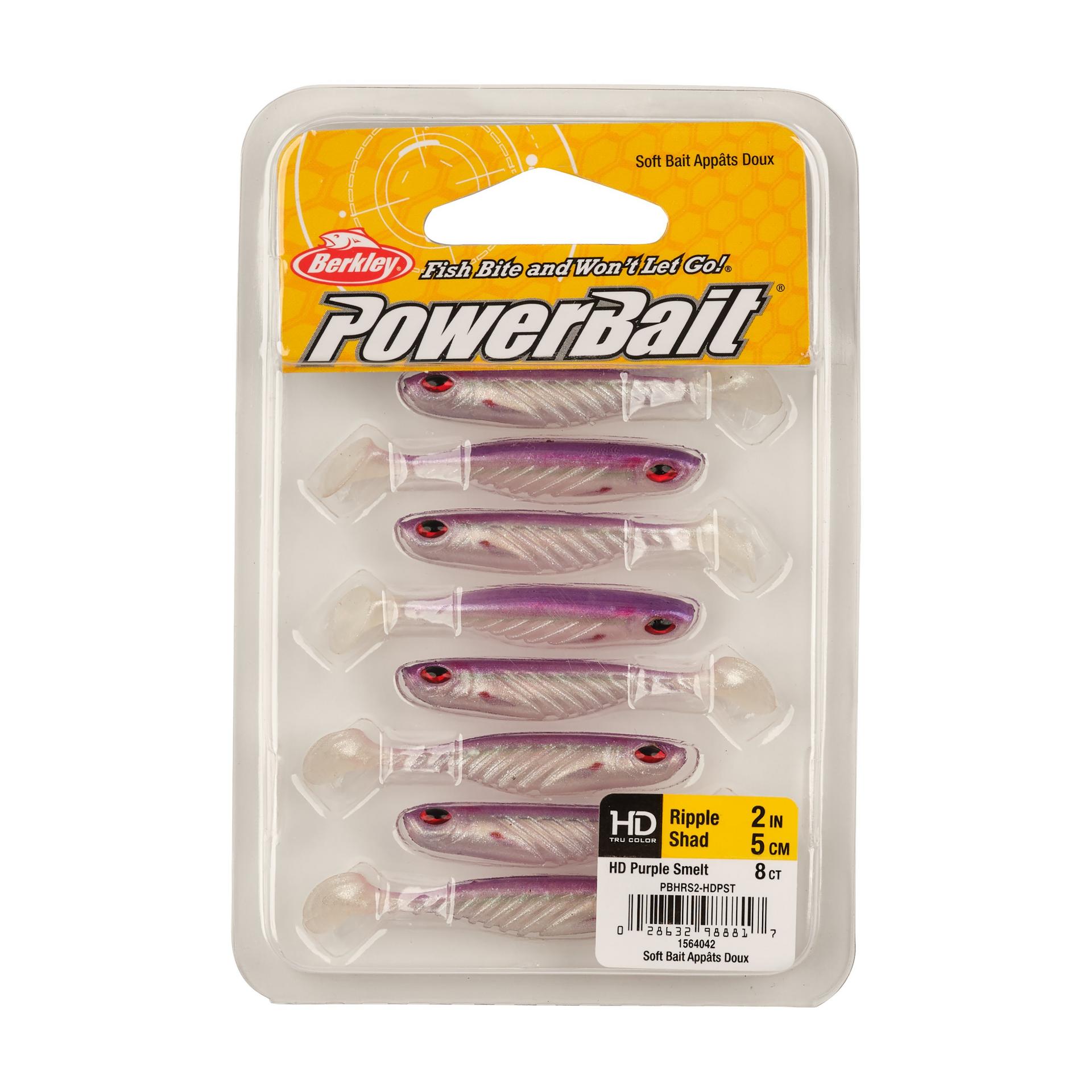 Berkley PowerBaitRippleShad 2in HDPurpleSmelt PKG | Berkley Fishing