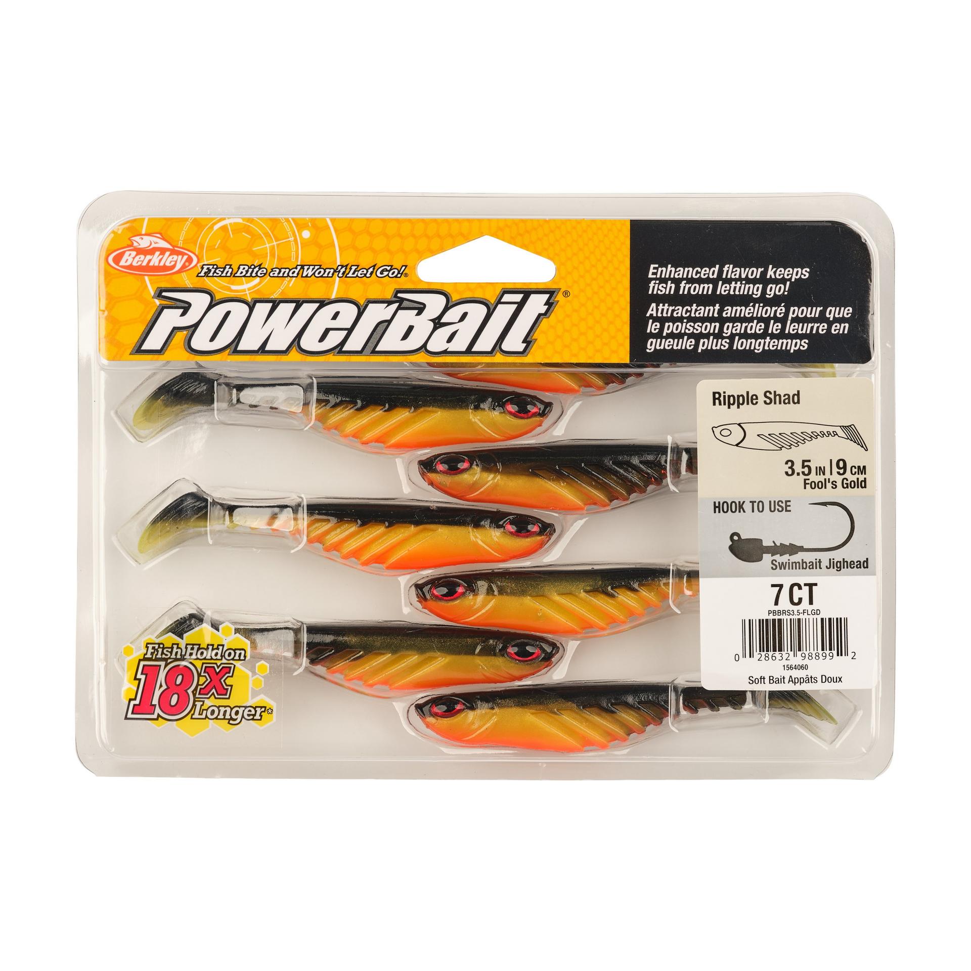 Berkley PowerBaitRippleShad 3.5in Fool'sGold PKG | Berkley Fishing