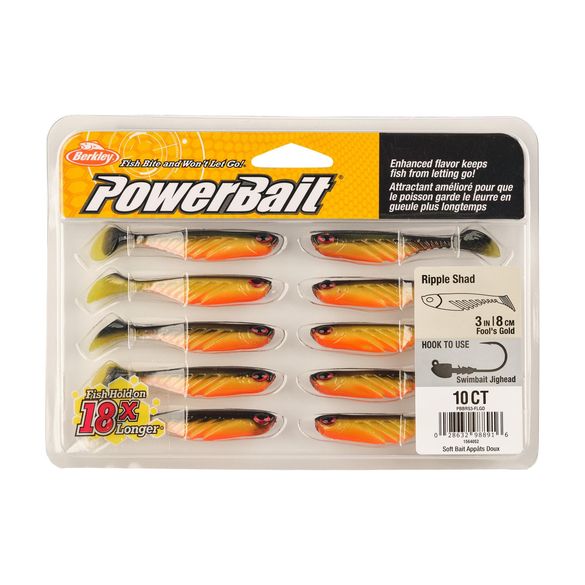 Berkley PowerBaitRippleShad 3in Fool'sGold PKG | Berkley Fishing