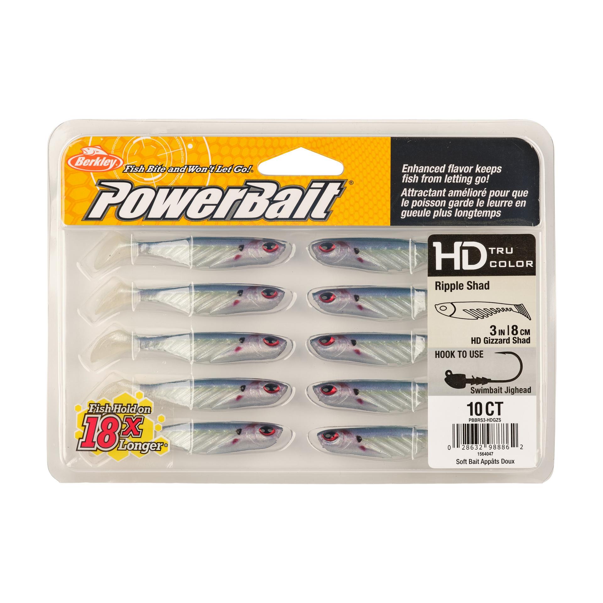 Berkley PowerBaitRippleShad 3in HDGizzardShad PKG | Berkley Fishing