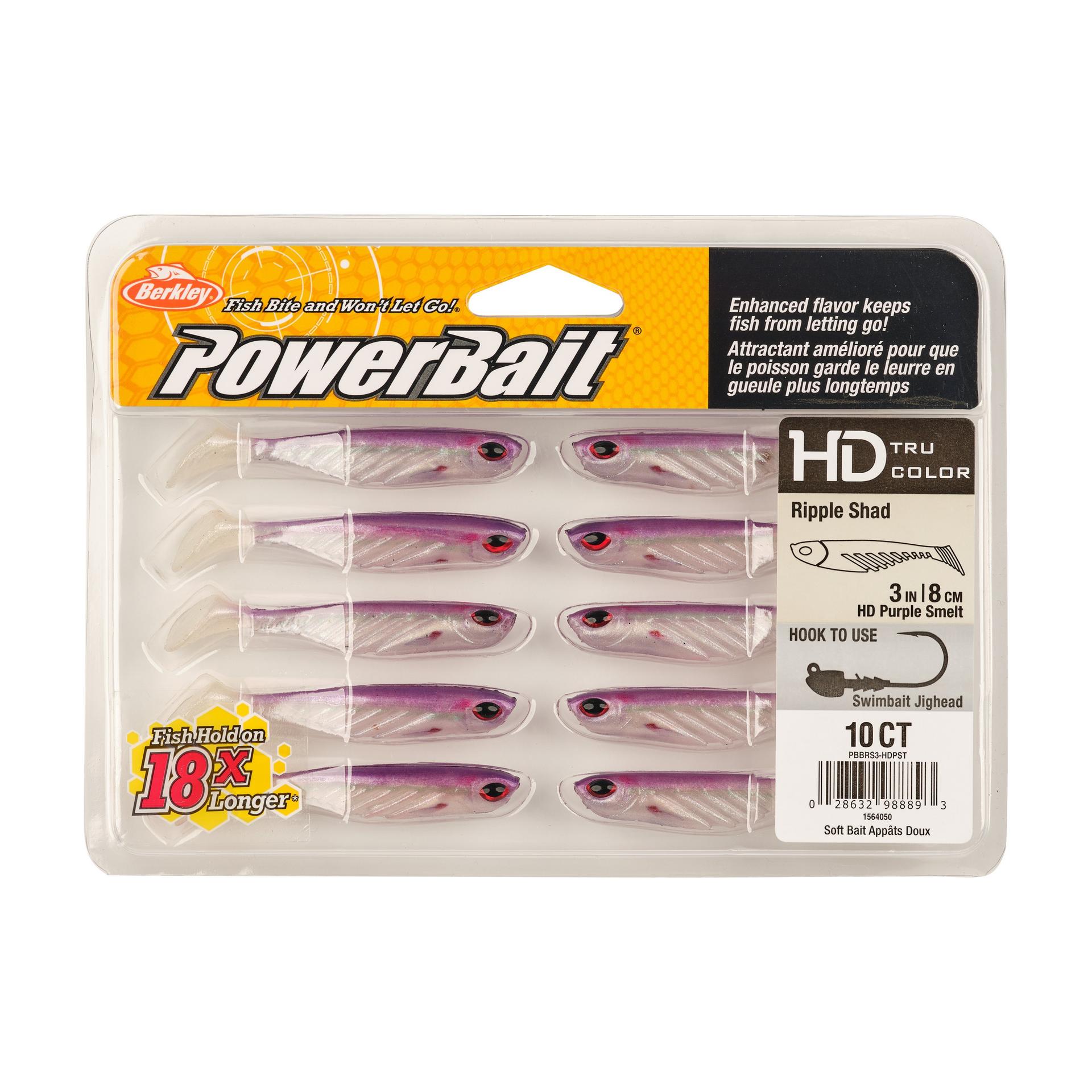 Berkley PowerBaitRippleShad 3in HDPurpleSmelt PKG | Berkley Fishing